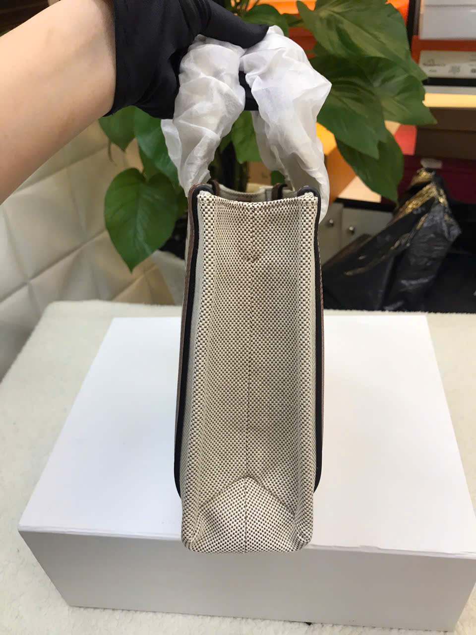 Túi Chloé Small Woody Tote Bag In Linen Bag Siêu Cấp Size 26.5cm