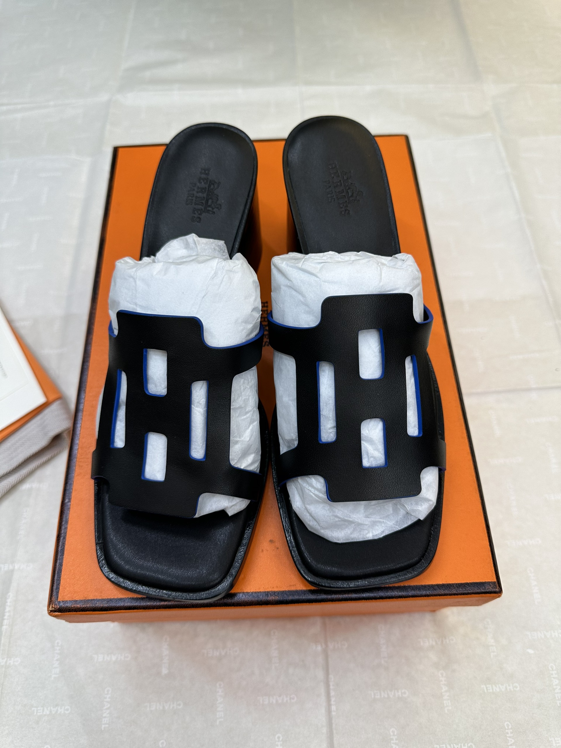 Giày Hermes Sandal Izzy 60 Siêu Cấp Màu Đen Size 35