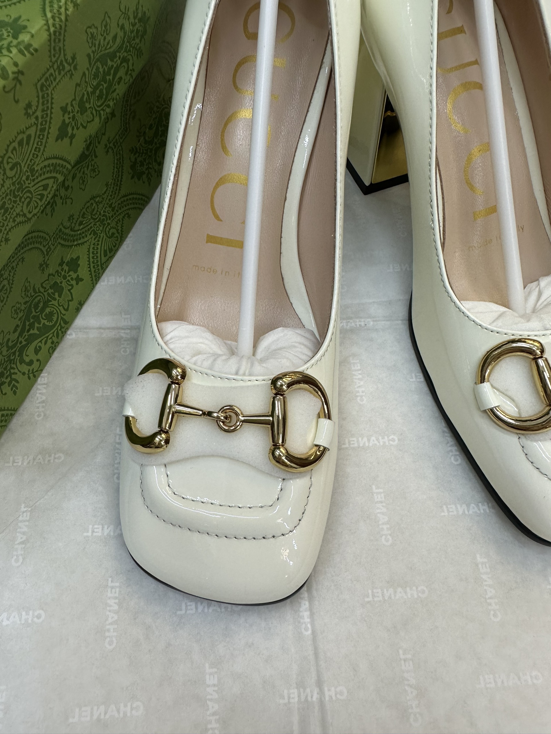 Giày Gucci Mid-Heel Pump With Horsebit White Siêu Cấp Size 38