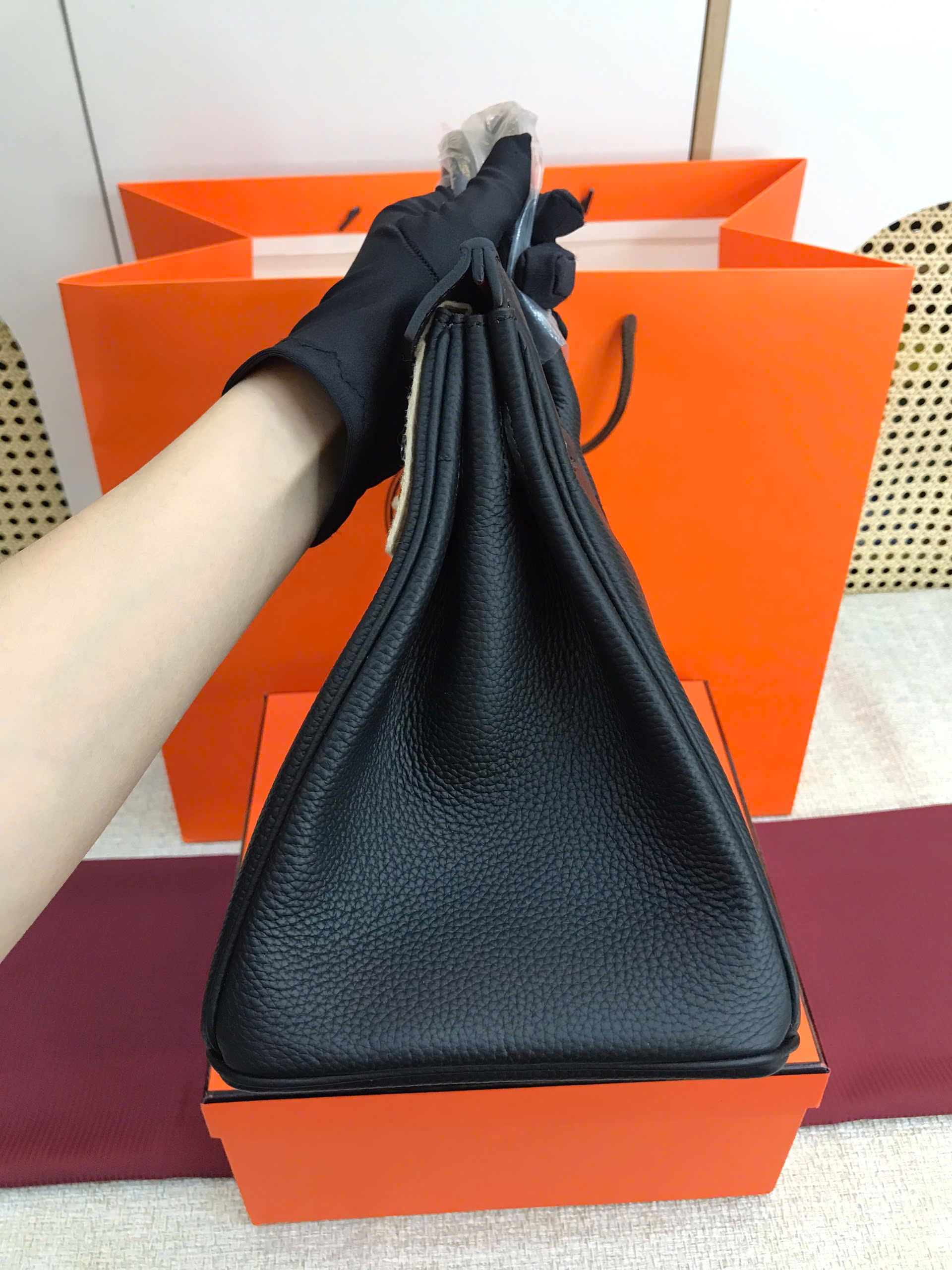 Túi Hermes Birkin Super Màu Đen Lót Hồng Size 30cm