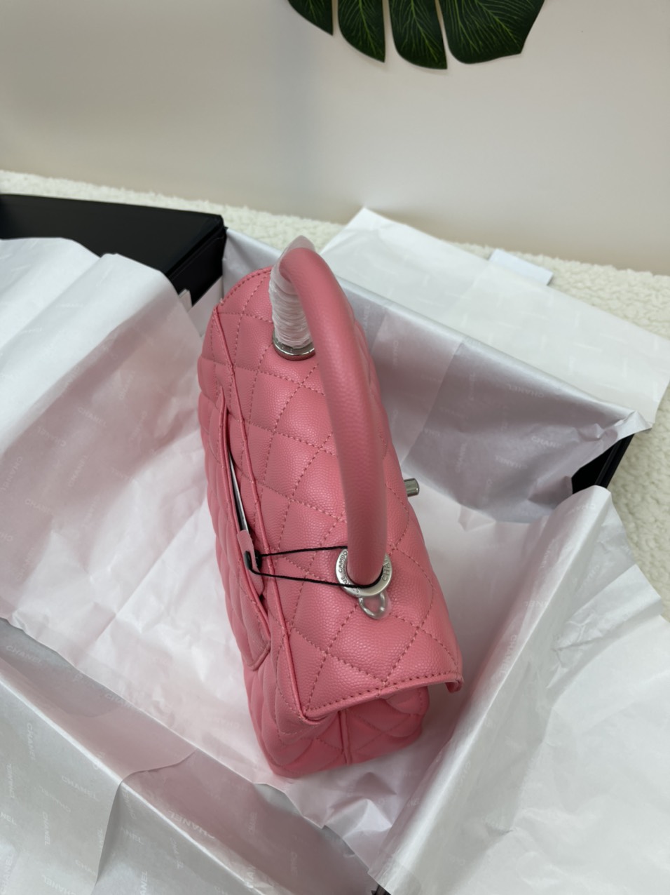 Túi Xách Chanel Coco Khóa Bạc Super Màu Hồng Size 23cm