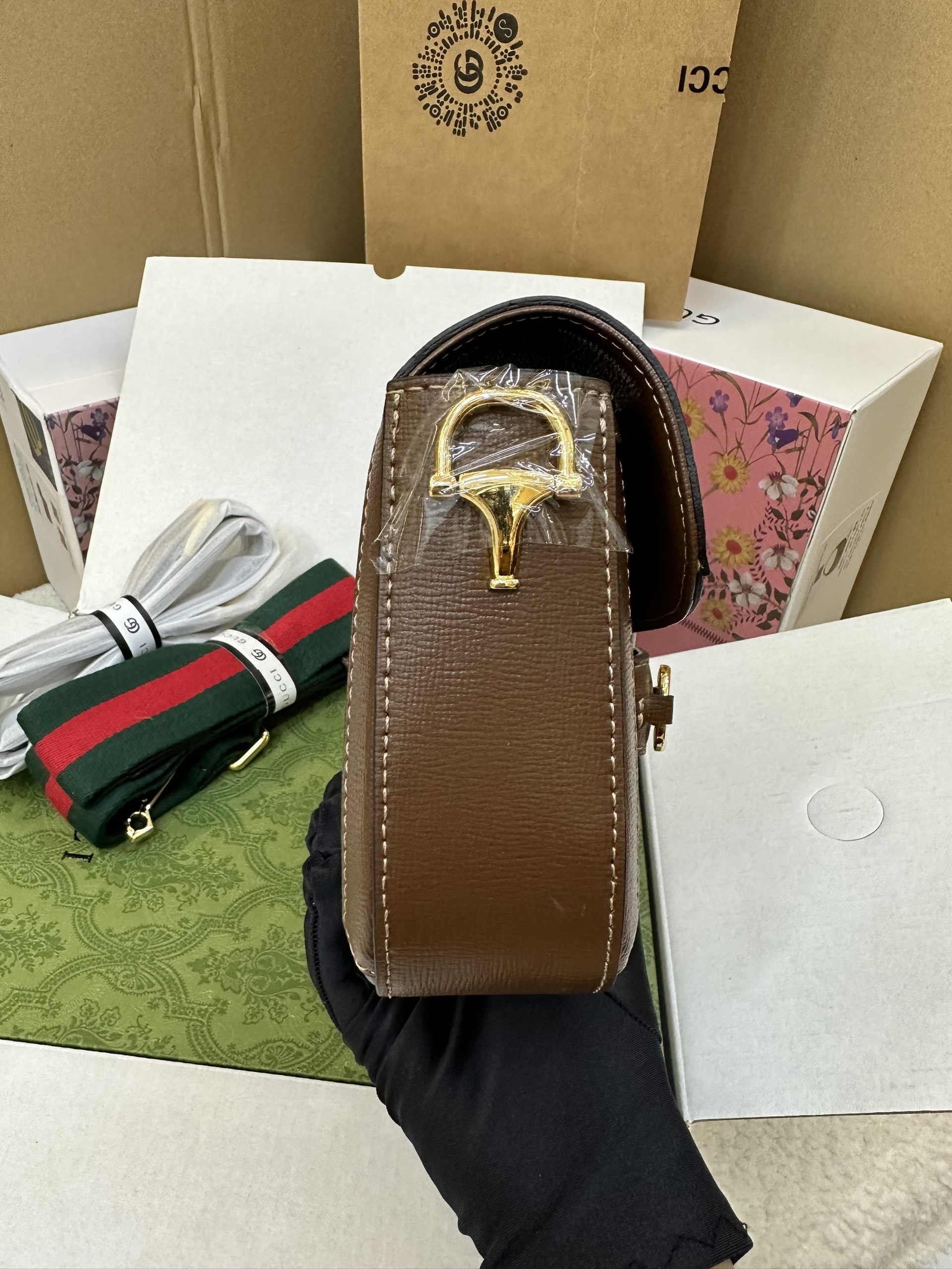Túi Gucci Horsebit 1955 Shoulder Màu Nâu Size 20cm