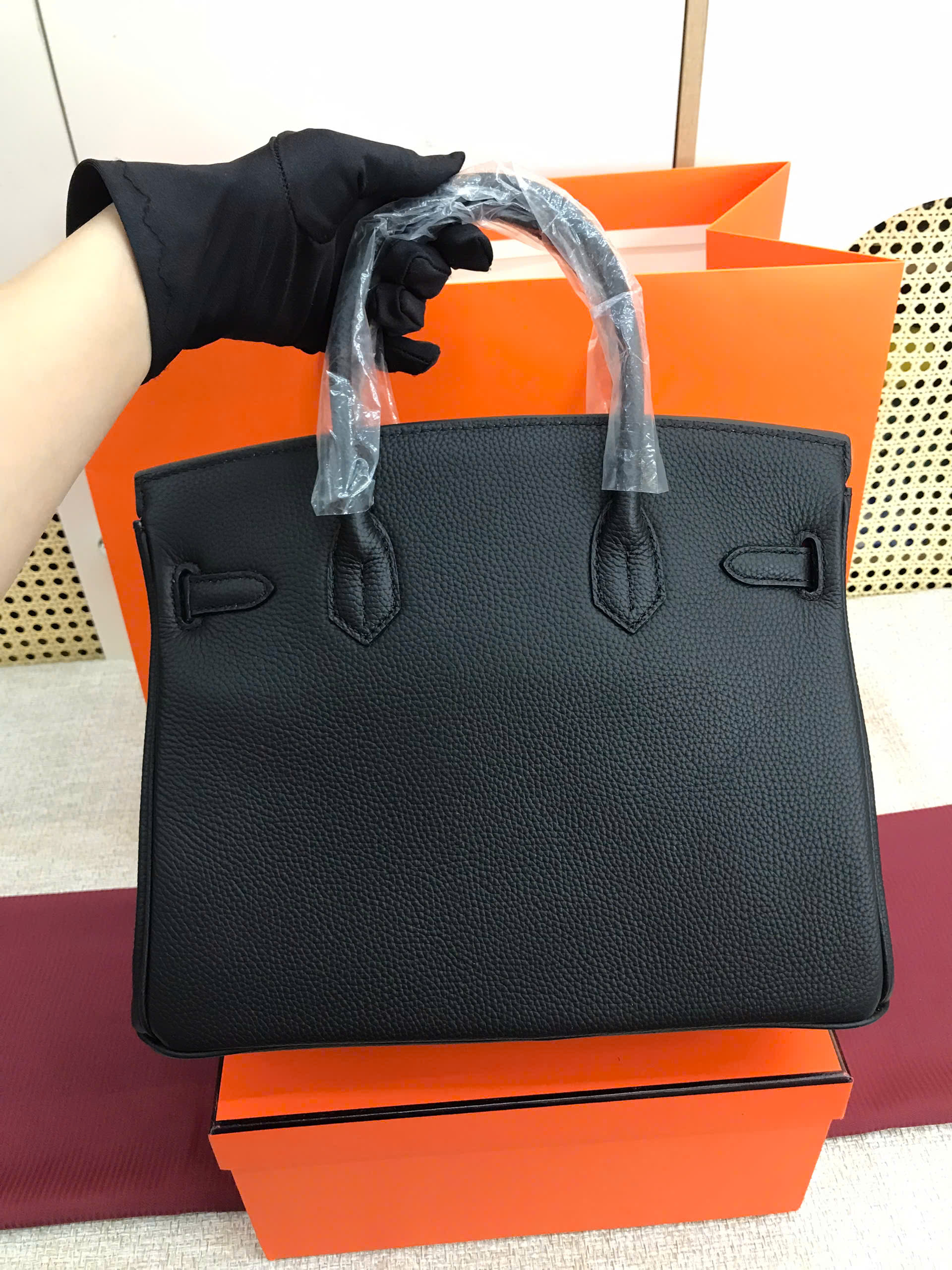 Túi Hermes Birkin Super Màu Đen Lót Hồng Size 30cm