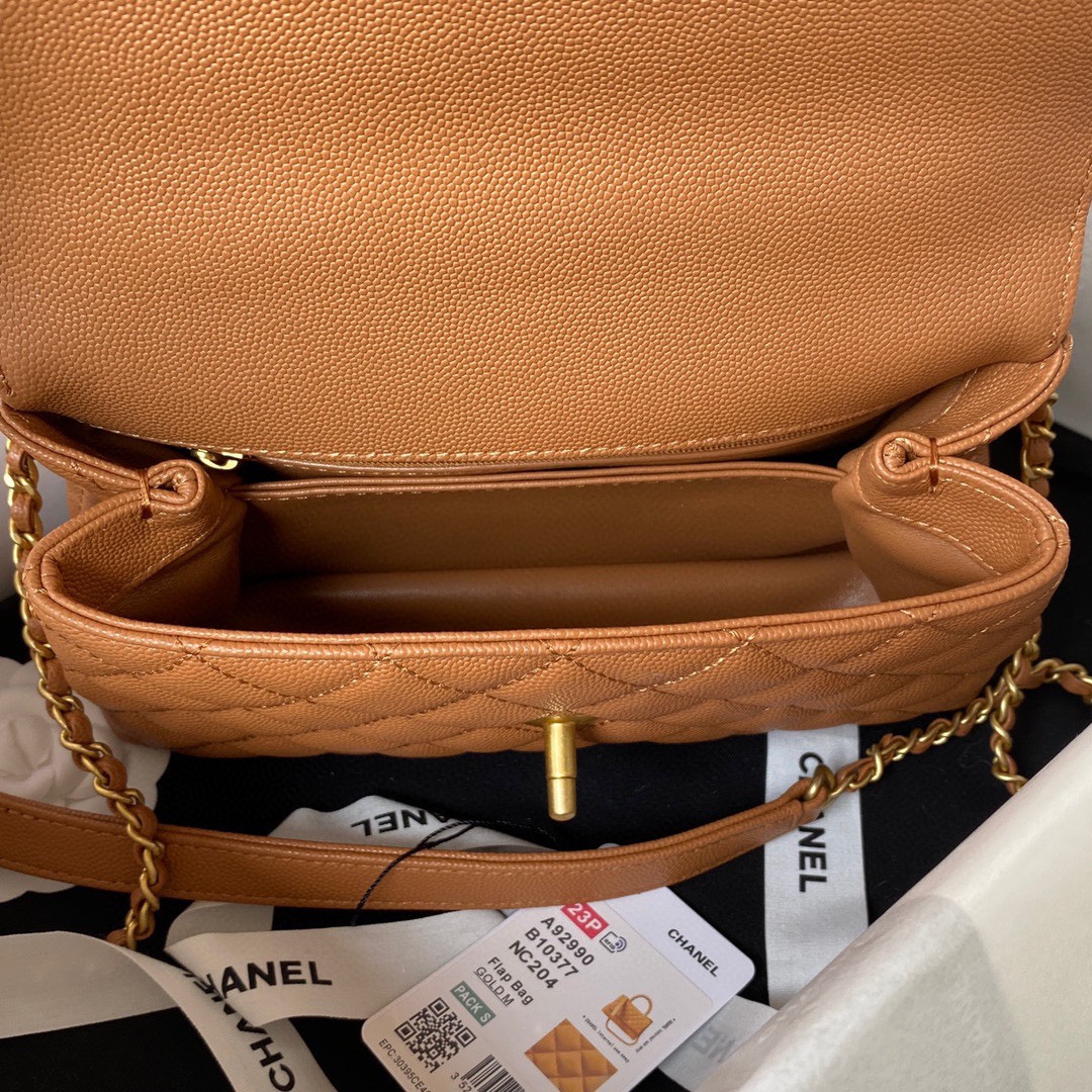 Túi Xách Chanel Coco Siêu Cấp Màu Nâu Size 23cm