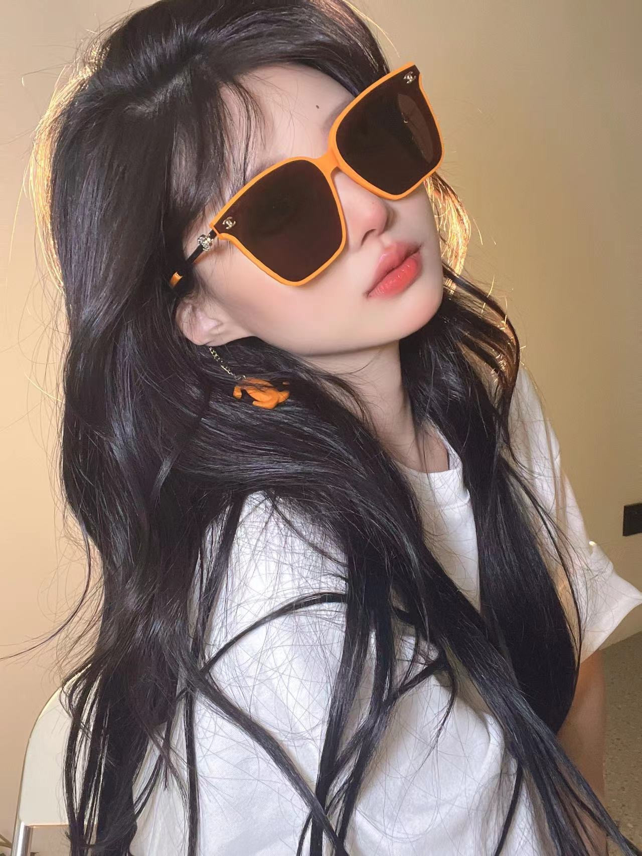 Kính Chanel Siêu Cấp Sunglasses Màu Cam