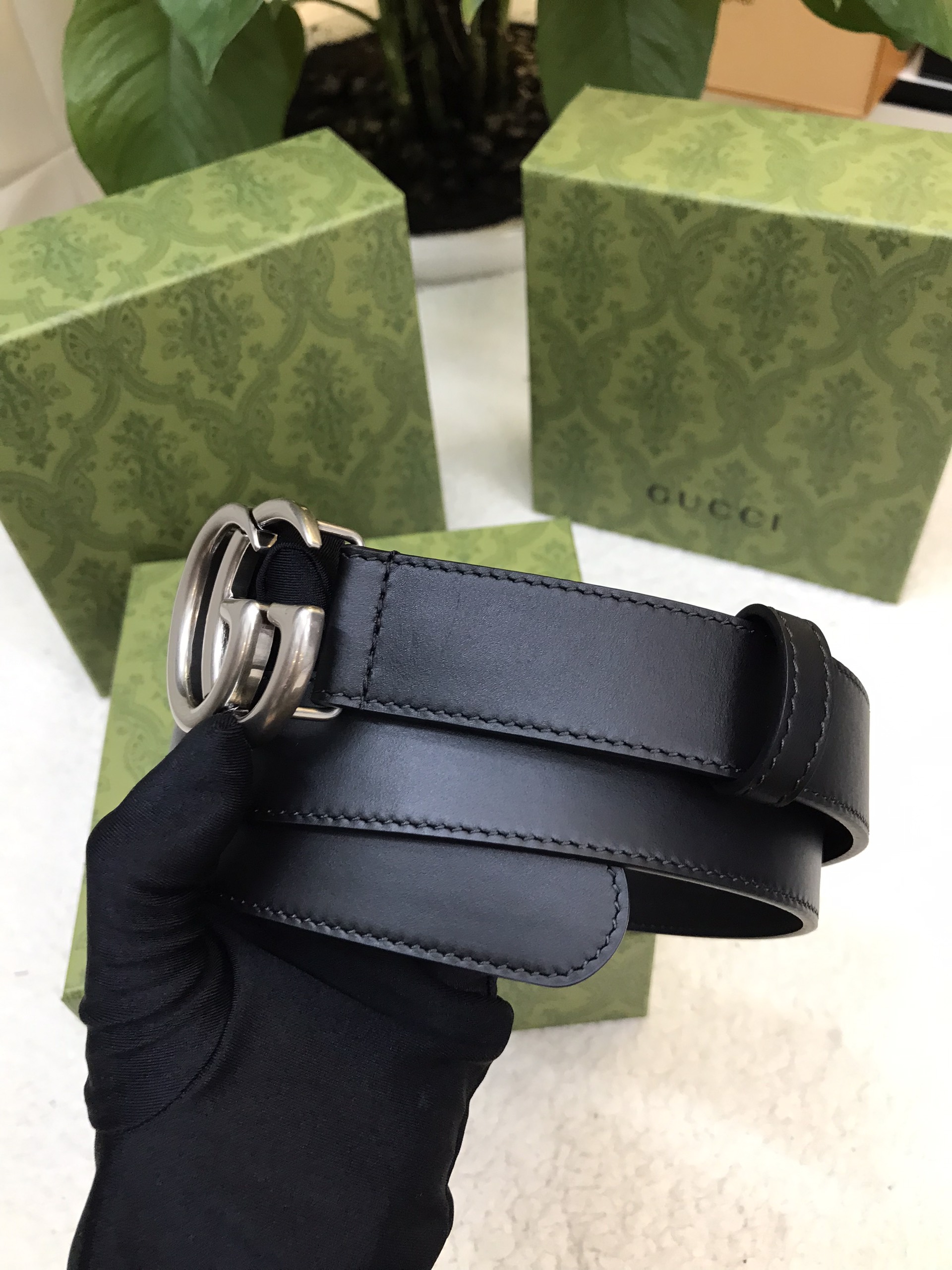 Thắt Lưng Gucci GG Marmont Black 400593 Belt Siêu Cấp