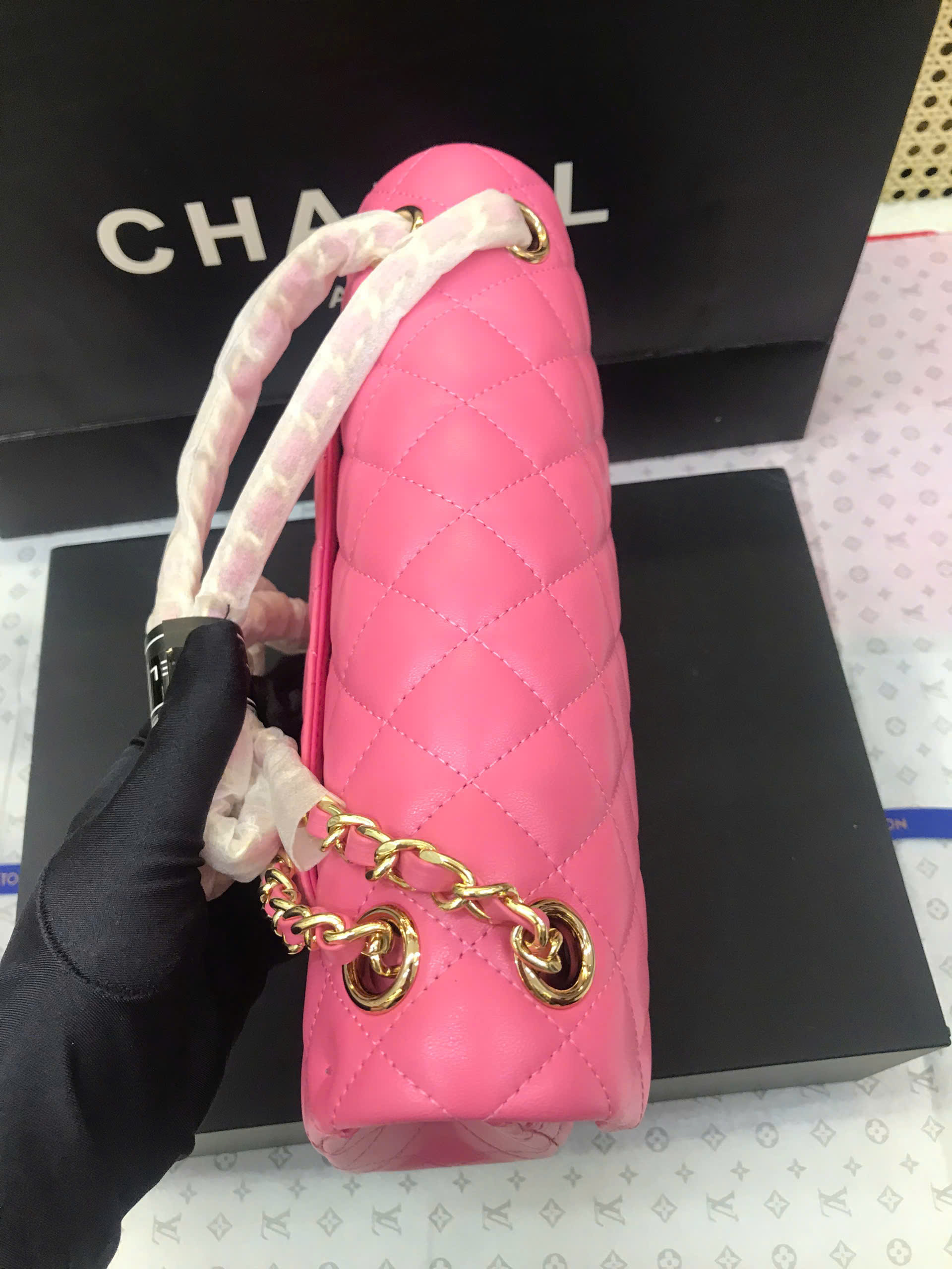 Túi Chanel Classic Flap Super Màu Hồng Size 25.5cm