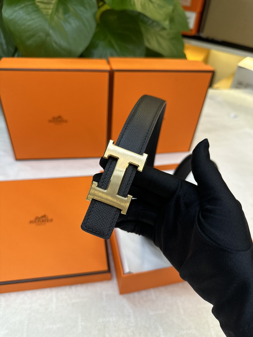 Thắt Lưng  Hermes Màu Đen Logo H Gold Size 85-100cm/ 2.5cm