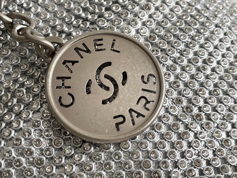 Túi Xách Chanel Mini 22 Bag Màu Bạc Đính Hạt Kim Cương