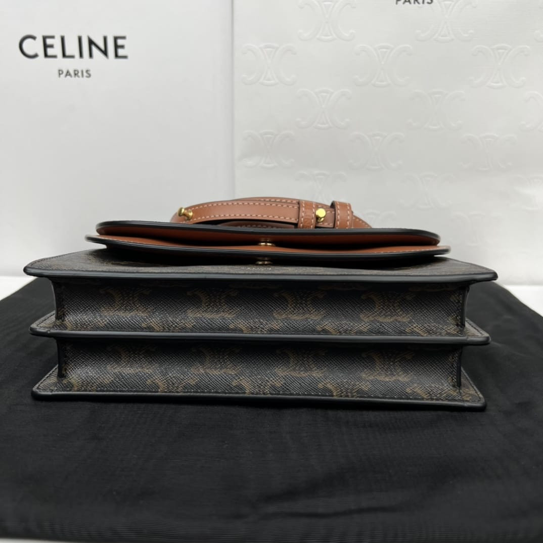 Túi Xách Céline Siêu Cấp Triomphe Canvas Màu Nâu Size 20 x11.5 cm 100852