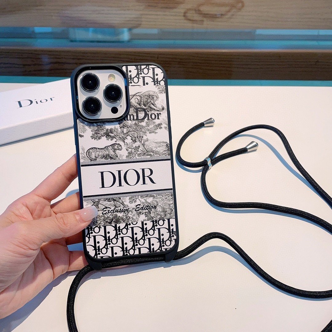 Ốp Lưng Dior Hoa Sứ Siêu Cấp Kèm Dây Đeo Full Box