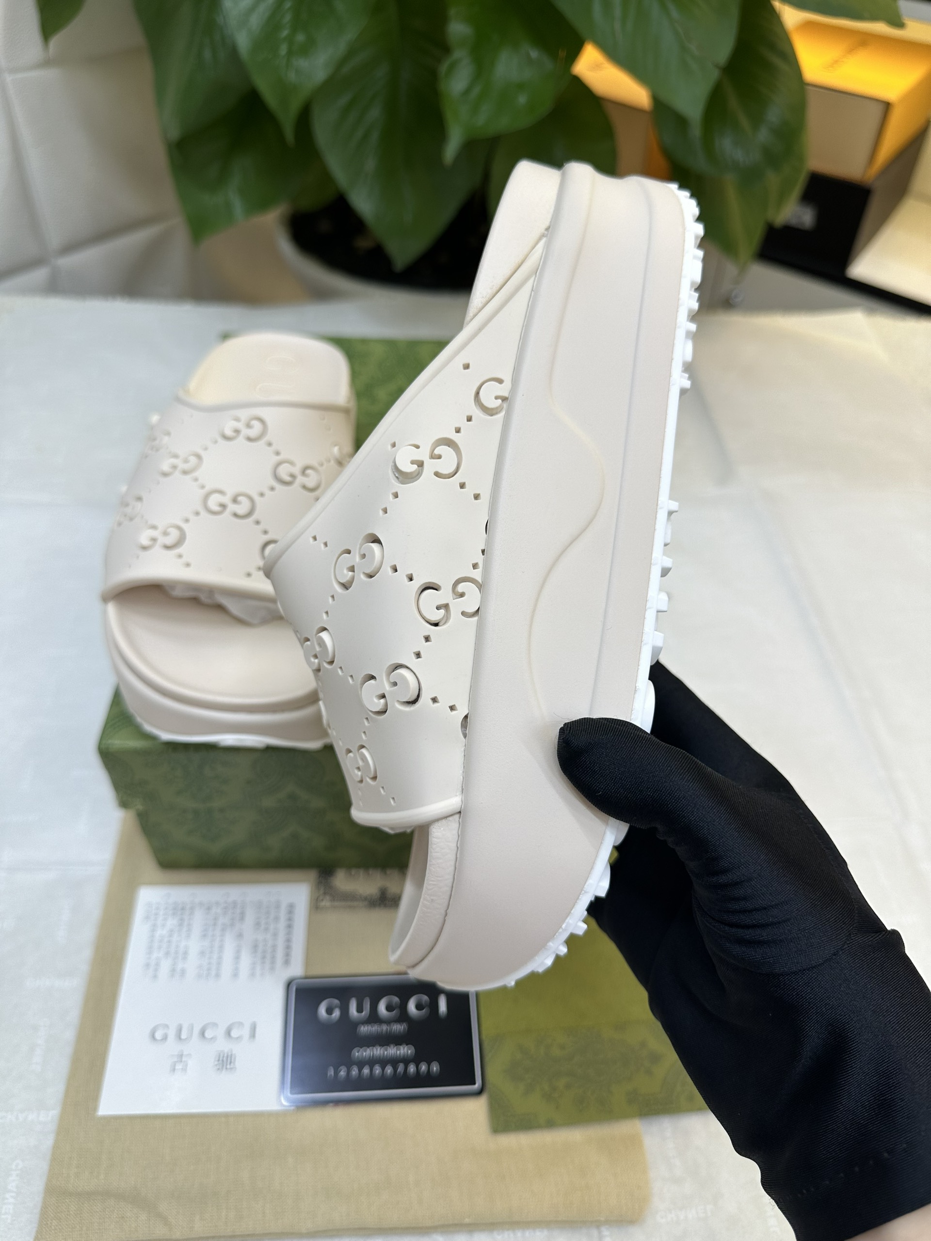 Giày Gucci GG Sandal Siêu Cấp Màu Trắng Size 35