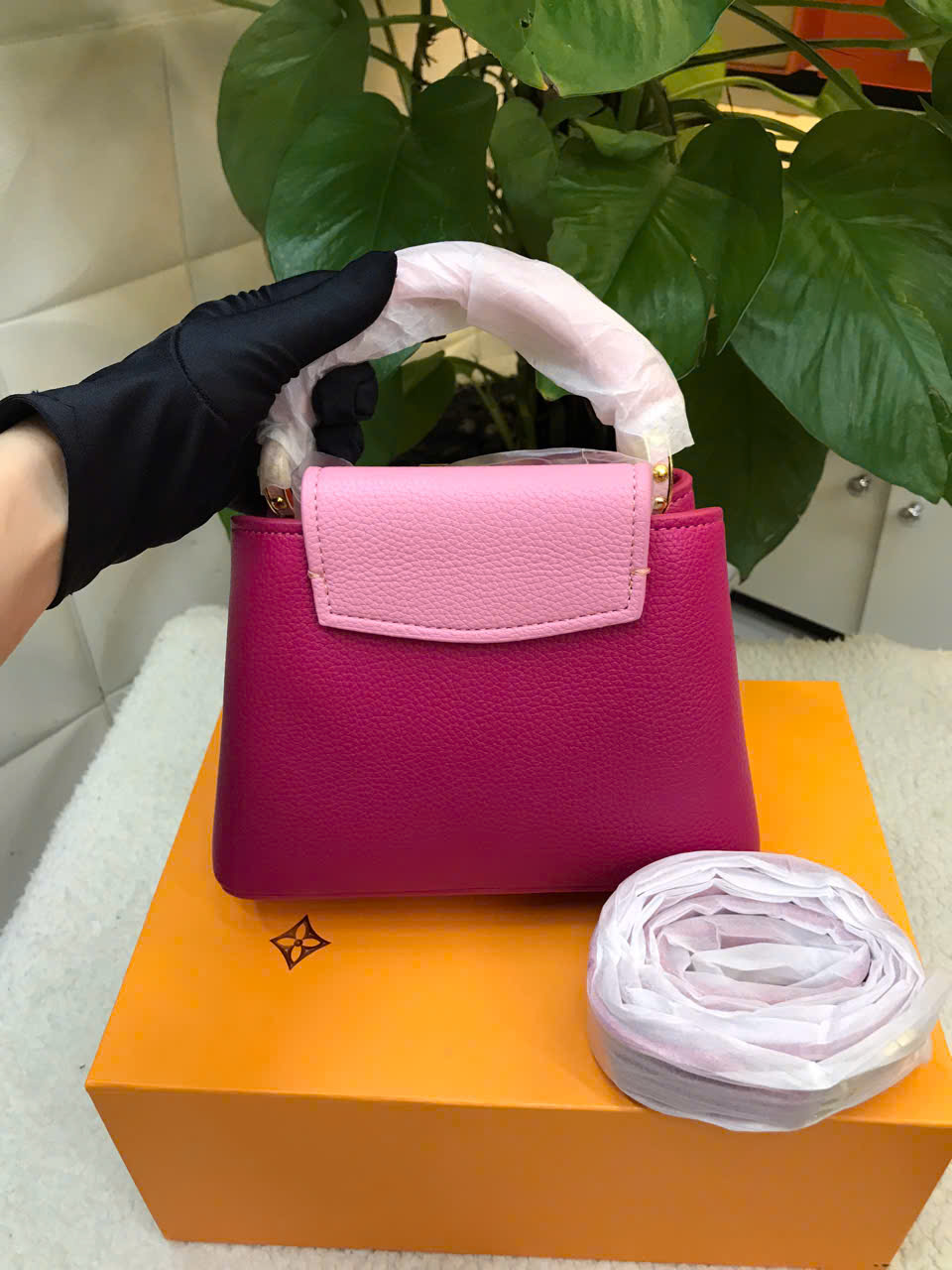 Túi LV Capucines Mini Super Màu Hồng Size 21cm