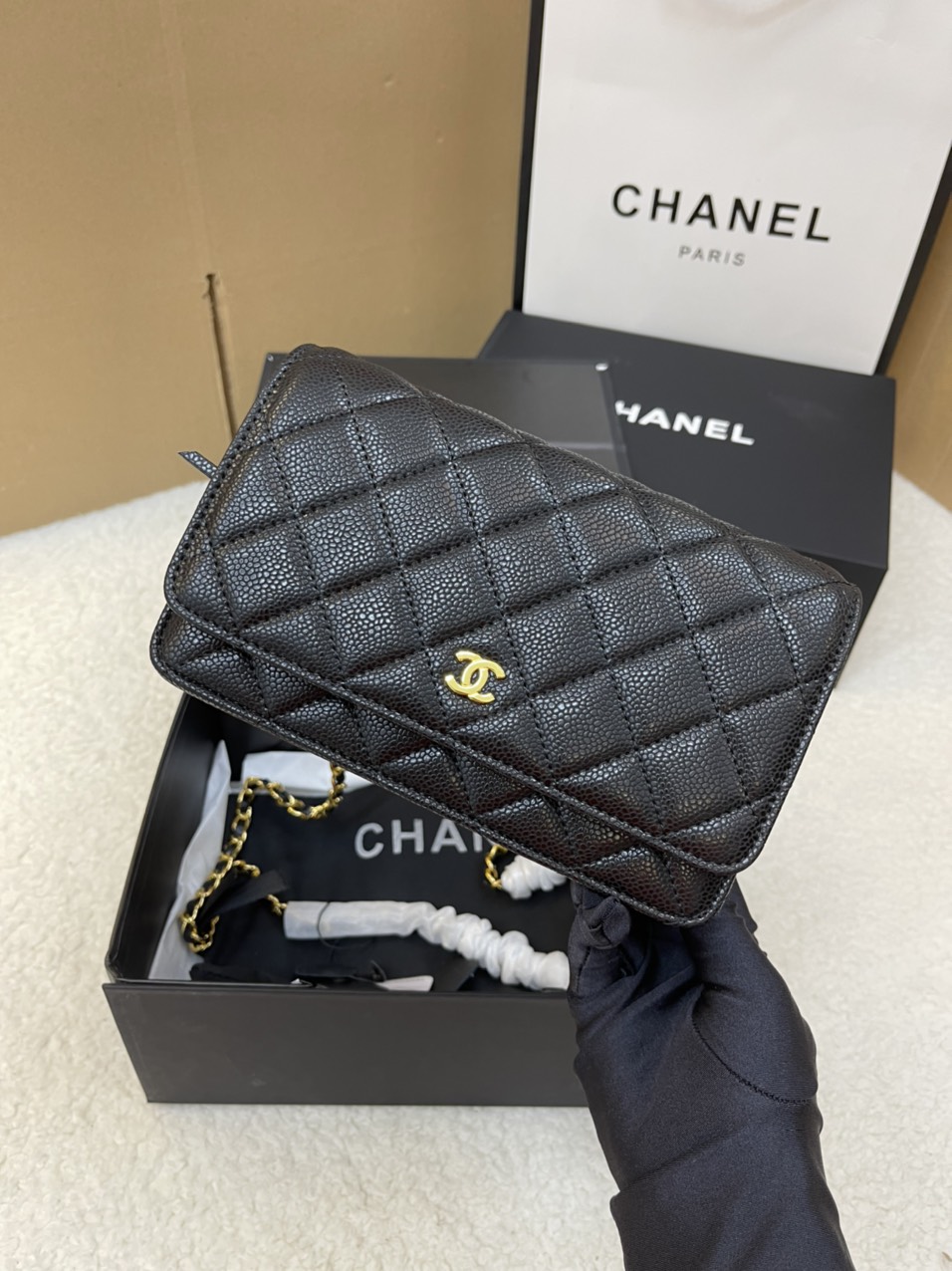 Túi Chanel Woc Super Màu Đen 19 cm