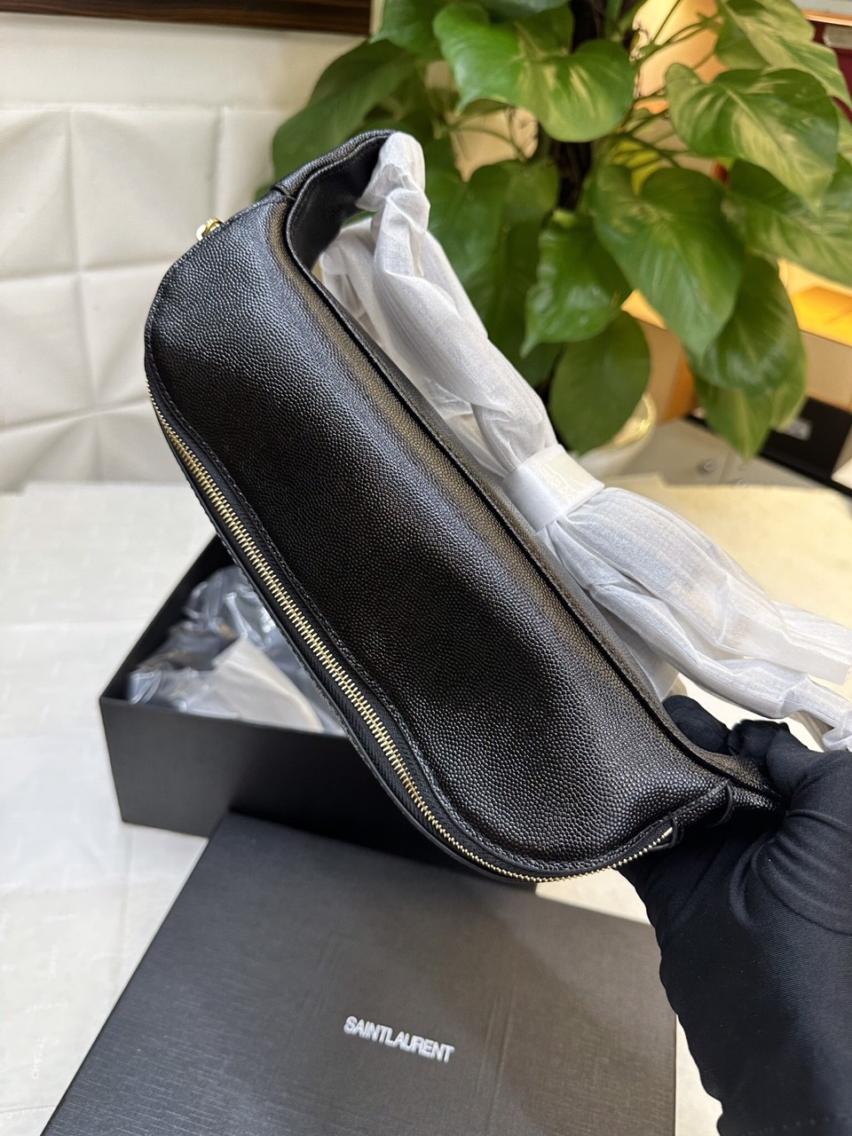 Túi YSL Cassandre Classic Belt Bag In Grain De Poudre Enbossed Leather Siêu Cấp Size 25cm