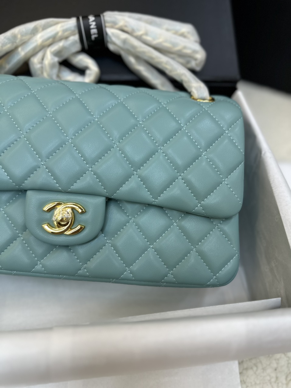 Túi Xách Chanel Classic Flap Xanh Mint Size 25cm