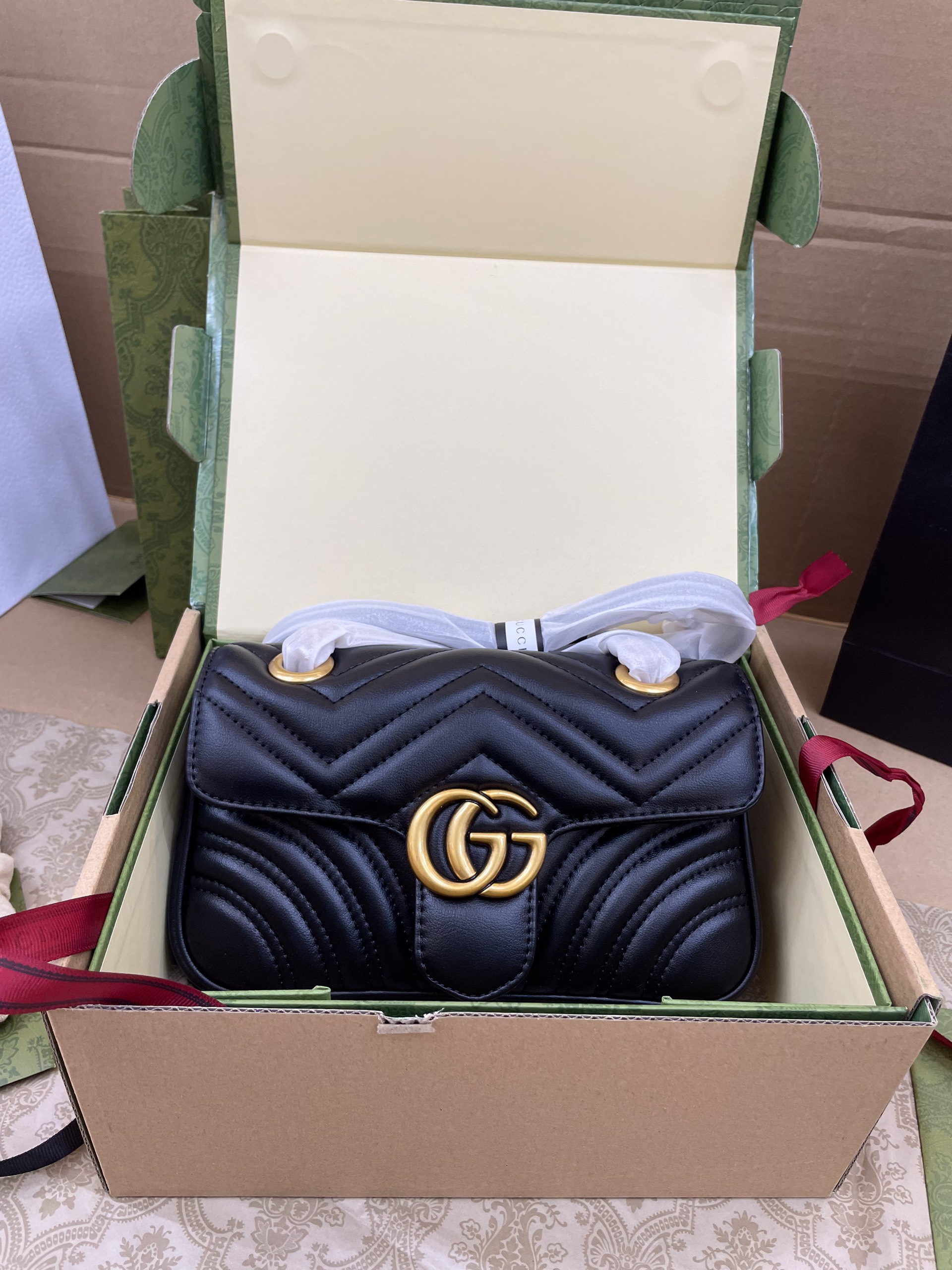 Túi Xách Gucci Marmont Super Màu Đen Size 22cm Full Box