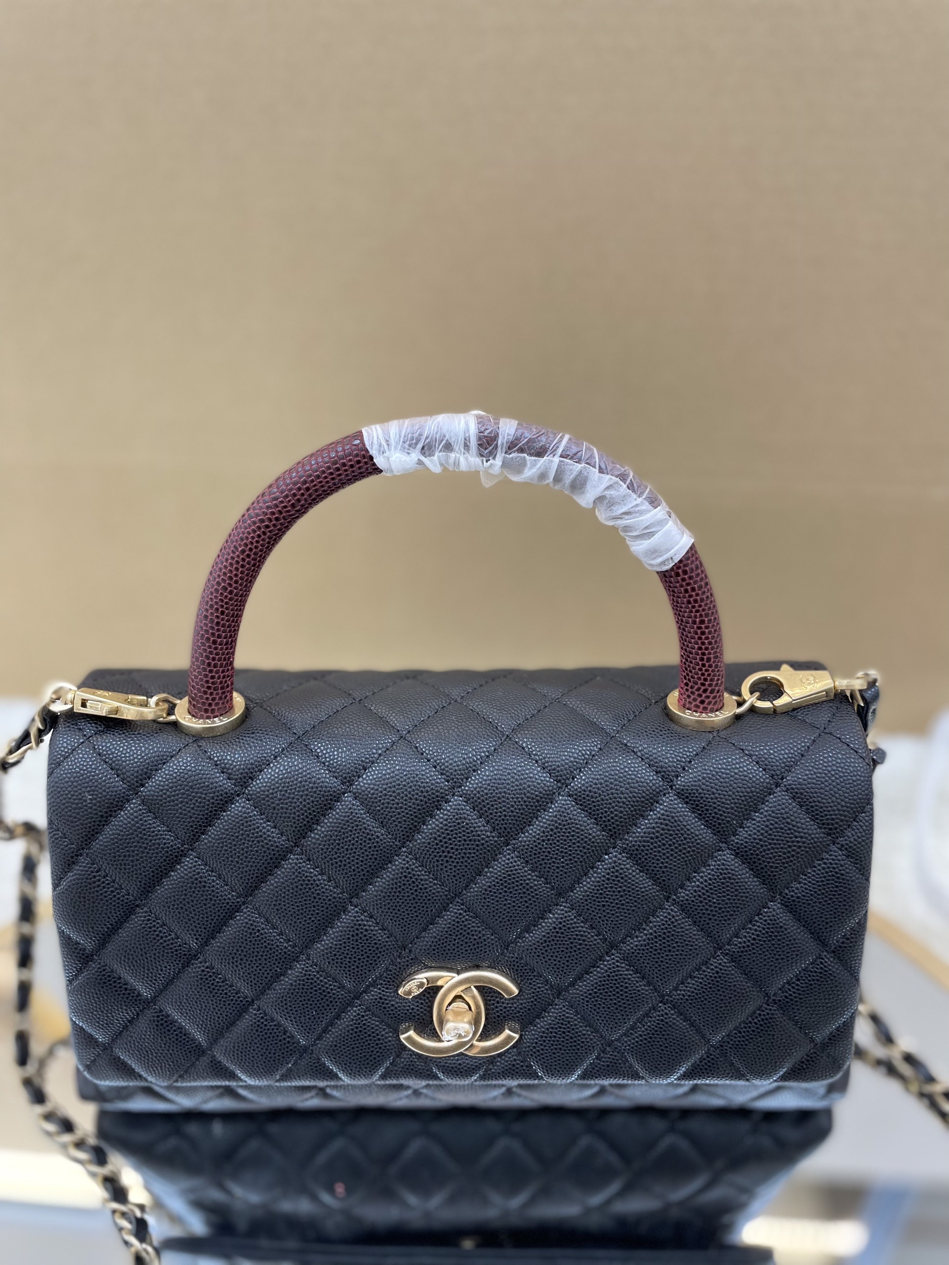 Túi Xách Chanel Coco Siêu Cấp Màu Đen Da Hạt Size 28cm Full Box