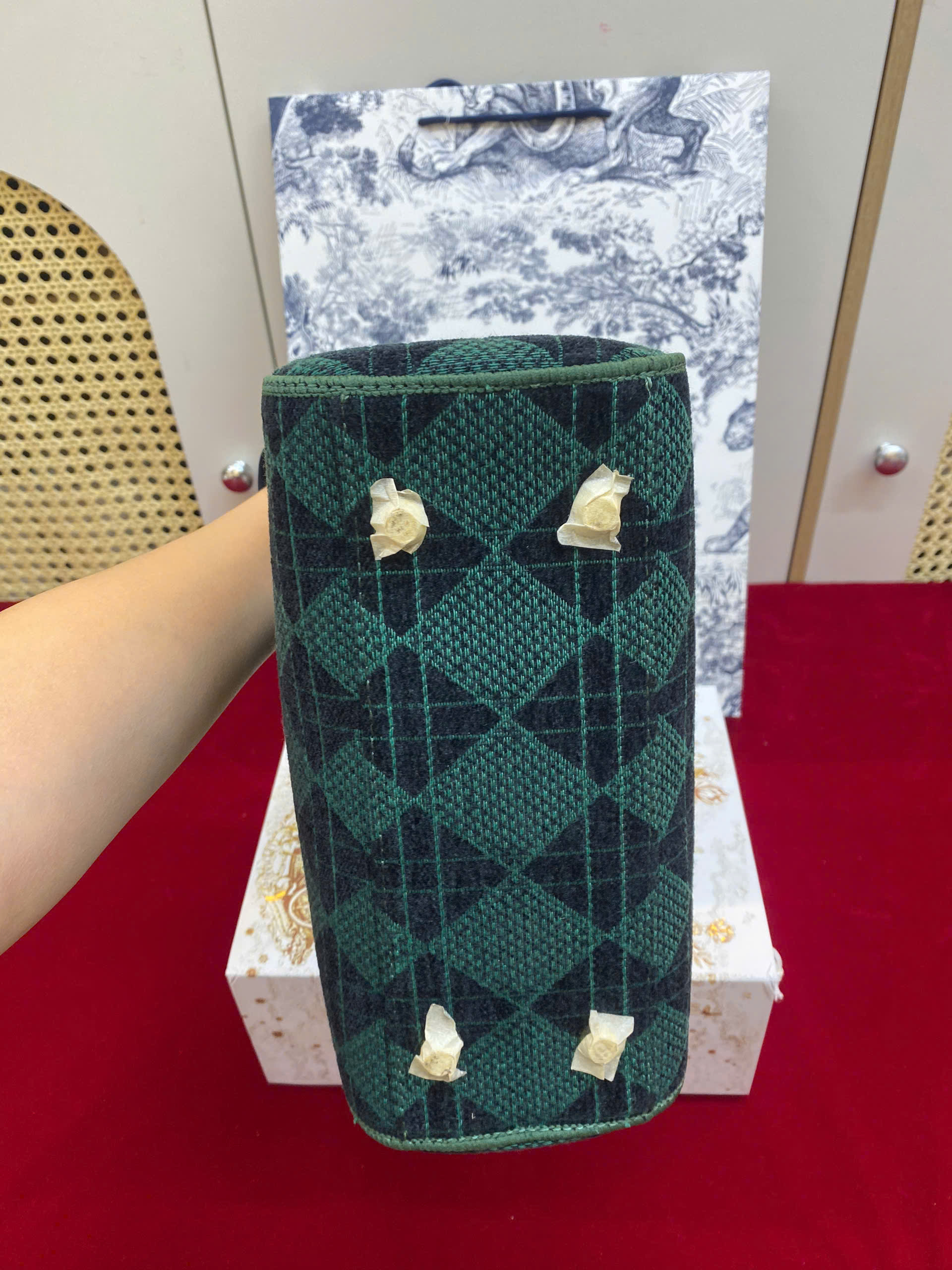 Túi Xách Dior Lady Super D-Lite In Green Size 24cm