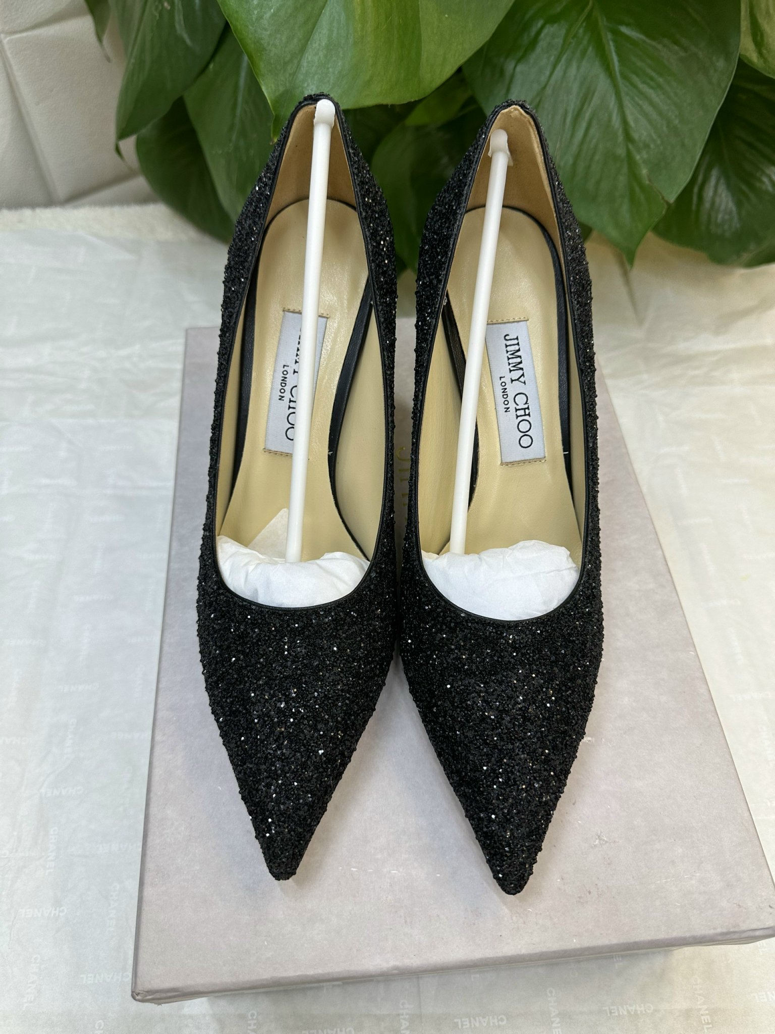 Giày Cao Gót Jimmy Choo Siêu Cấp Màu Đen Heels 8cm Size 38