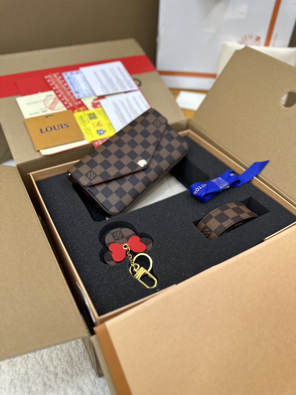 Túi Xách LV Félicie Pochette Super Màu Nâu Size 21cm Fullbox