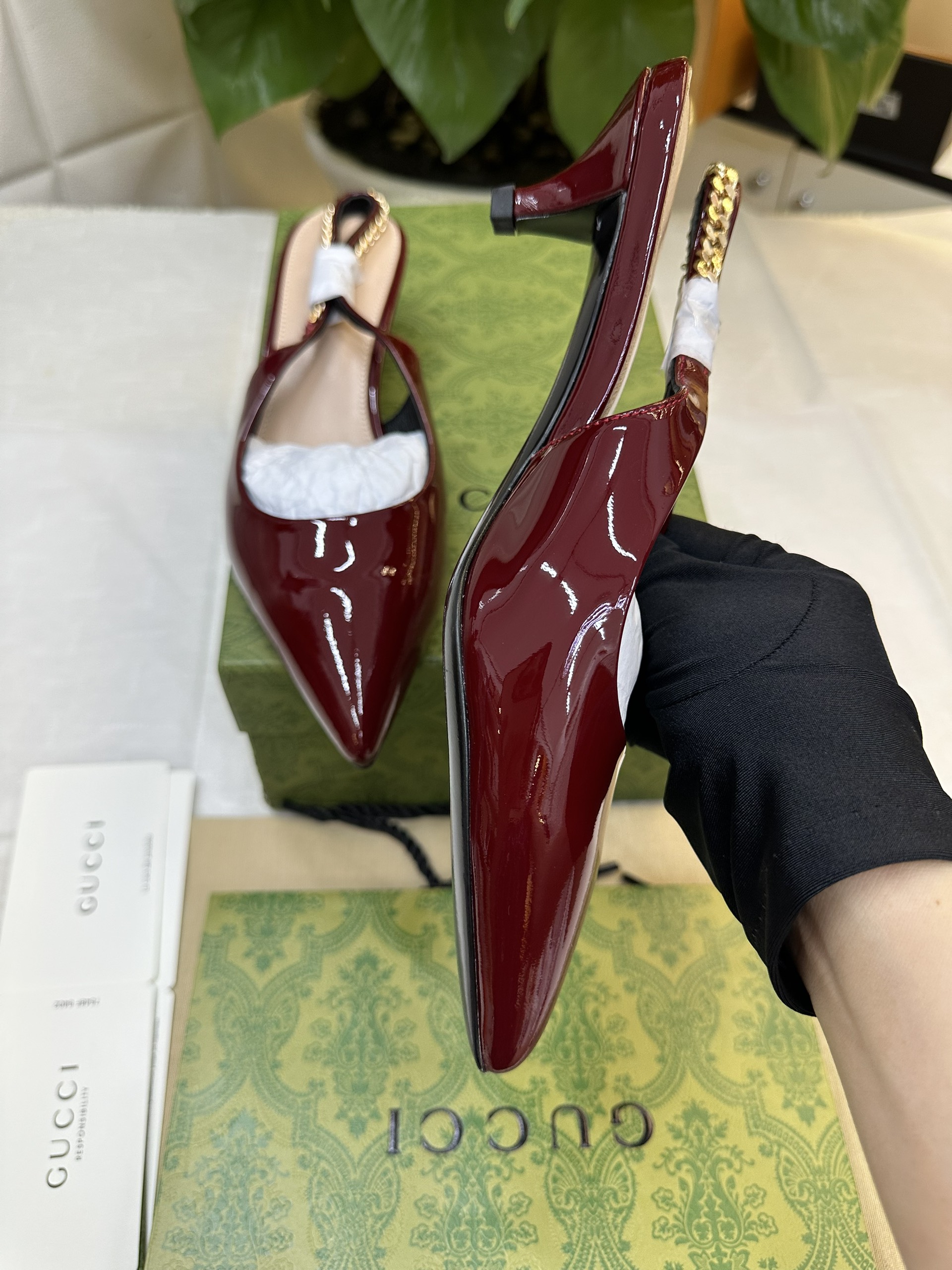 Giày Gucci Signoria Slingback Pump Red Siêu Cấp Size 36