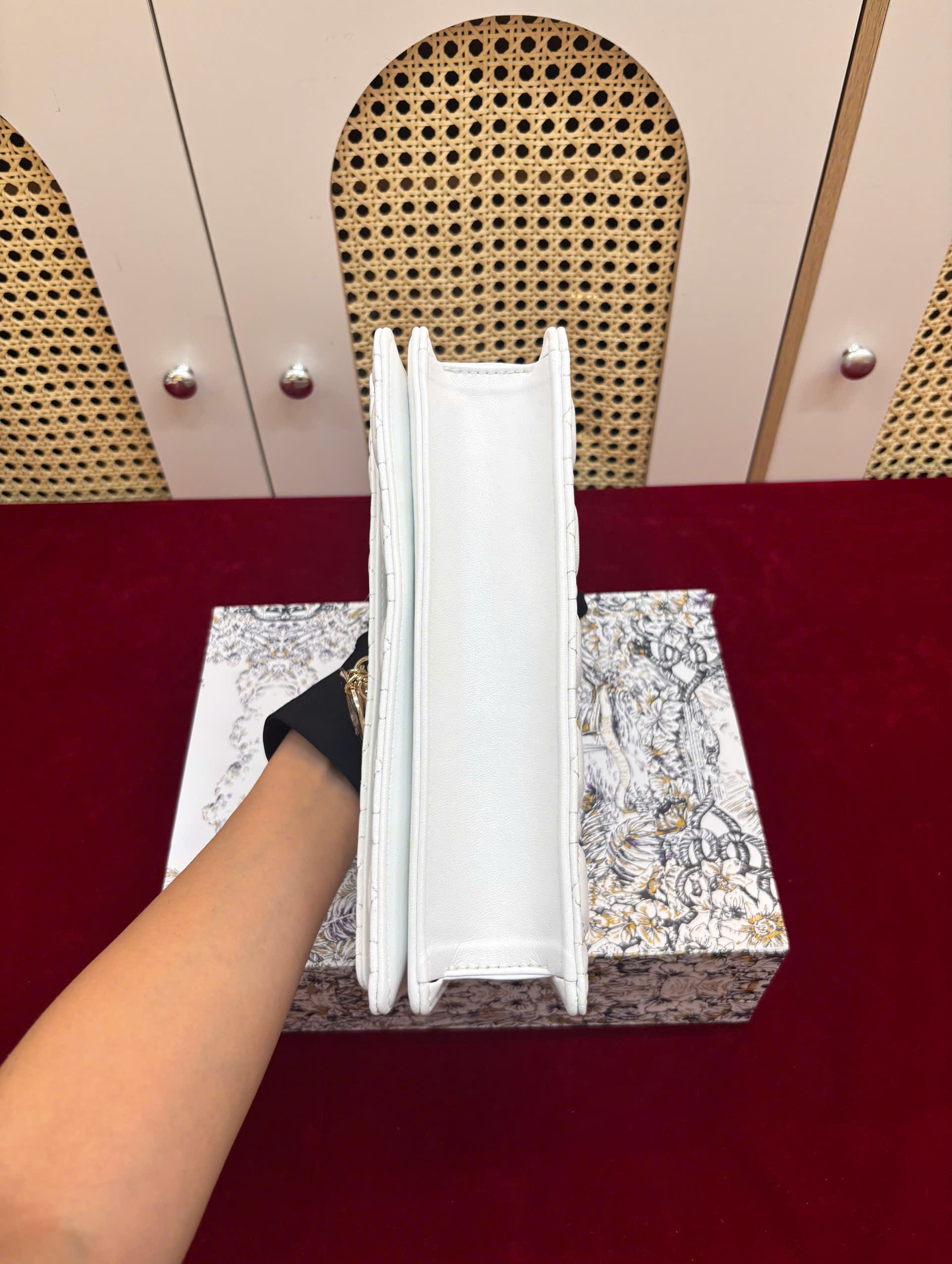 Túi My Dior Top Handle Bag Màu Trắng Super Size 24cm