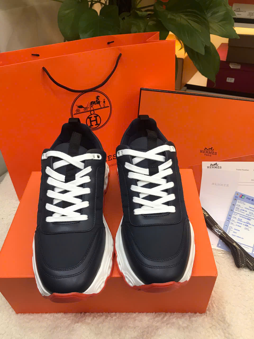 Giày Hermes Tenis Impulse Color Marine Vip Màu Xanh Size 43