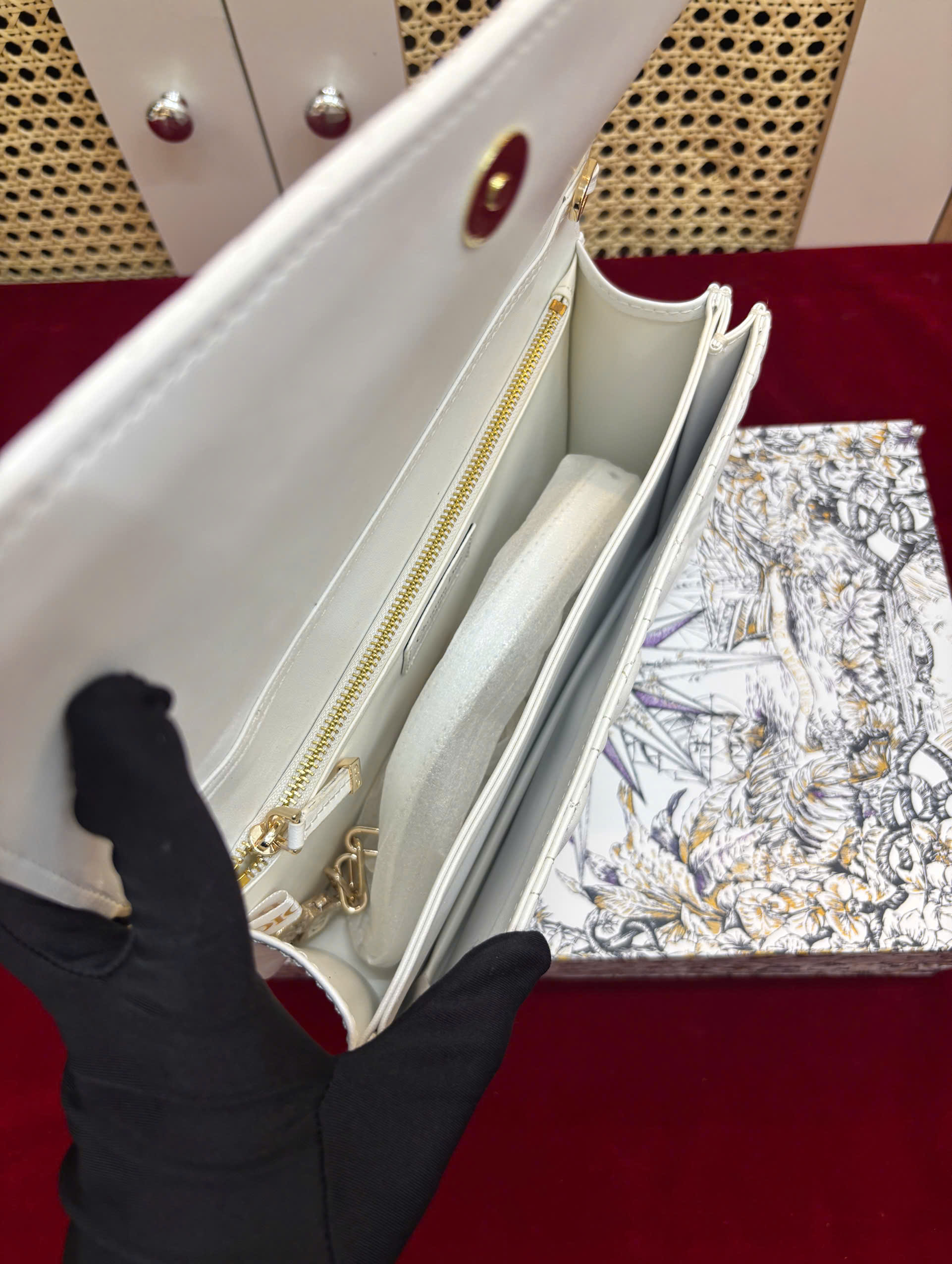 Túi My Dior Top Handle Bag Màu Trắng Super Size 24cm