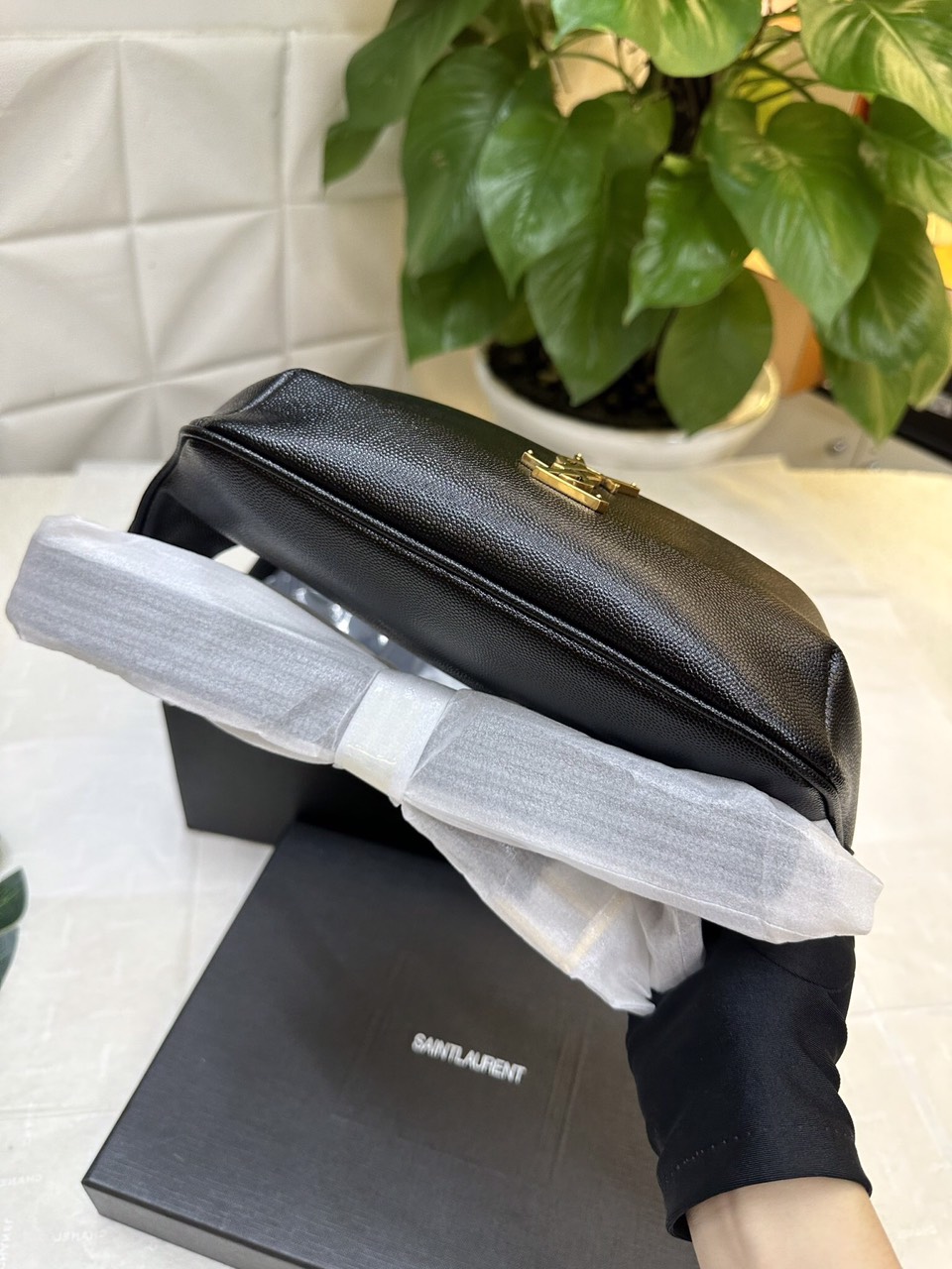 Túi YSL Cassandre Classic Belt Bag In Grain De Poudre Enbossed Leather Siêu Cấp Size 25cm