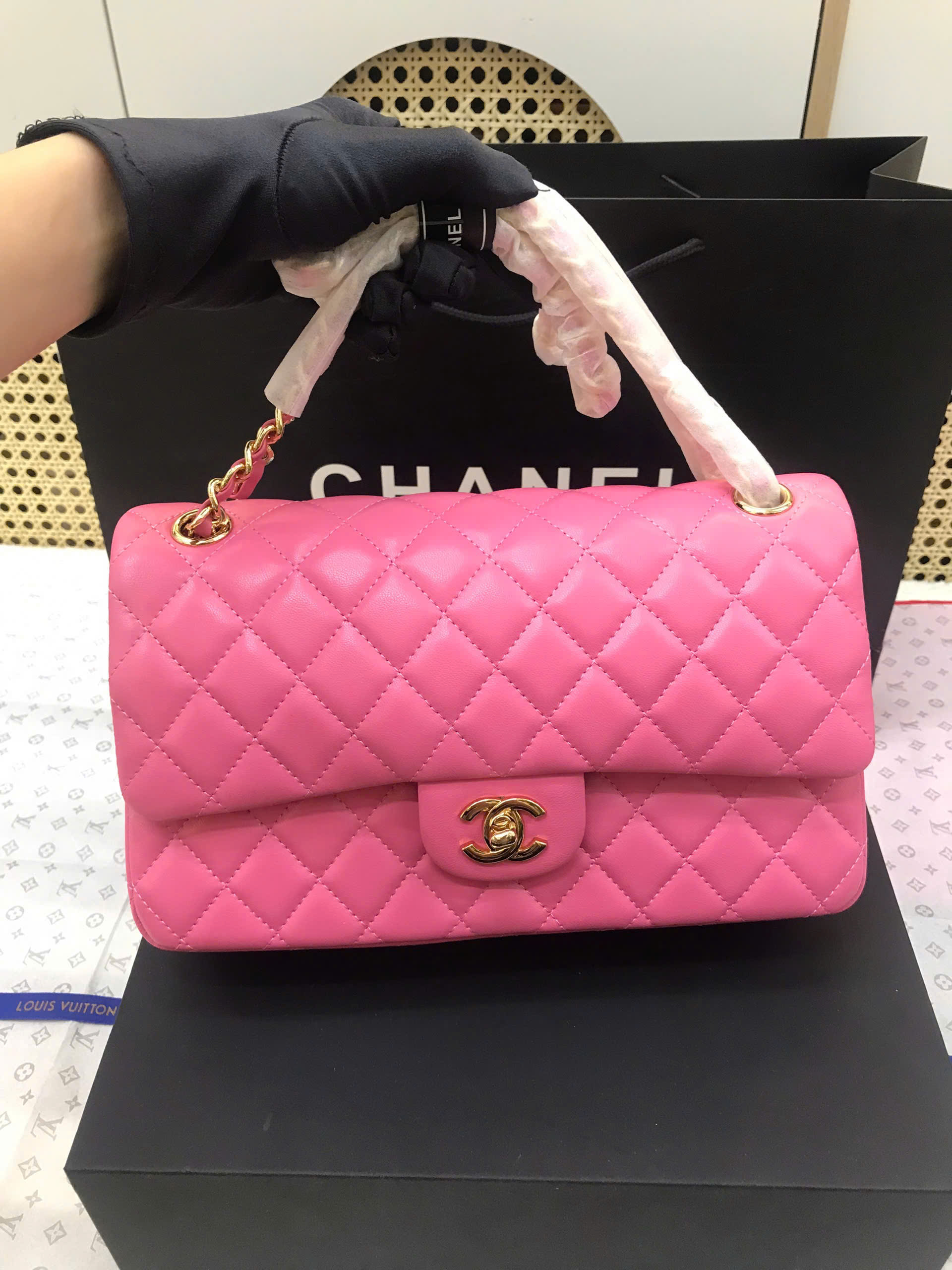 Túi Chanel Classic Flap Super Màu Hồng Size 25.5cm