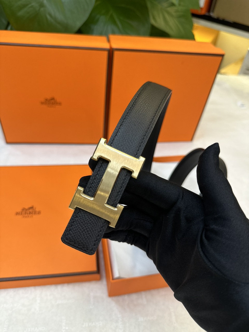 Thắt Lưng  Hermes Màu Đen Logo H Gold Size 85-100cm/ 2.5cm