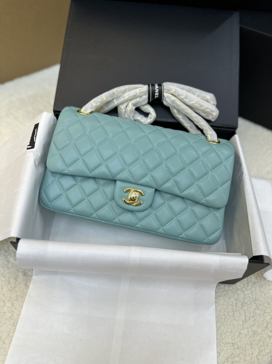 Túi Xách Chanel Classic Flap Xanh Mint Size 25cm