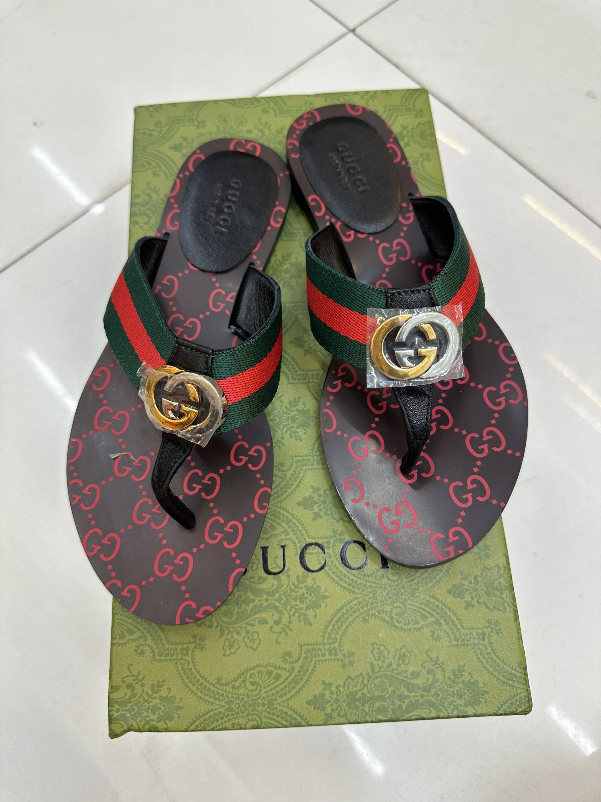 Dép Gucci GG Thong Web Sandal Siêu Cấp Size 35