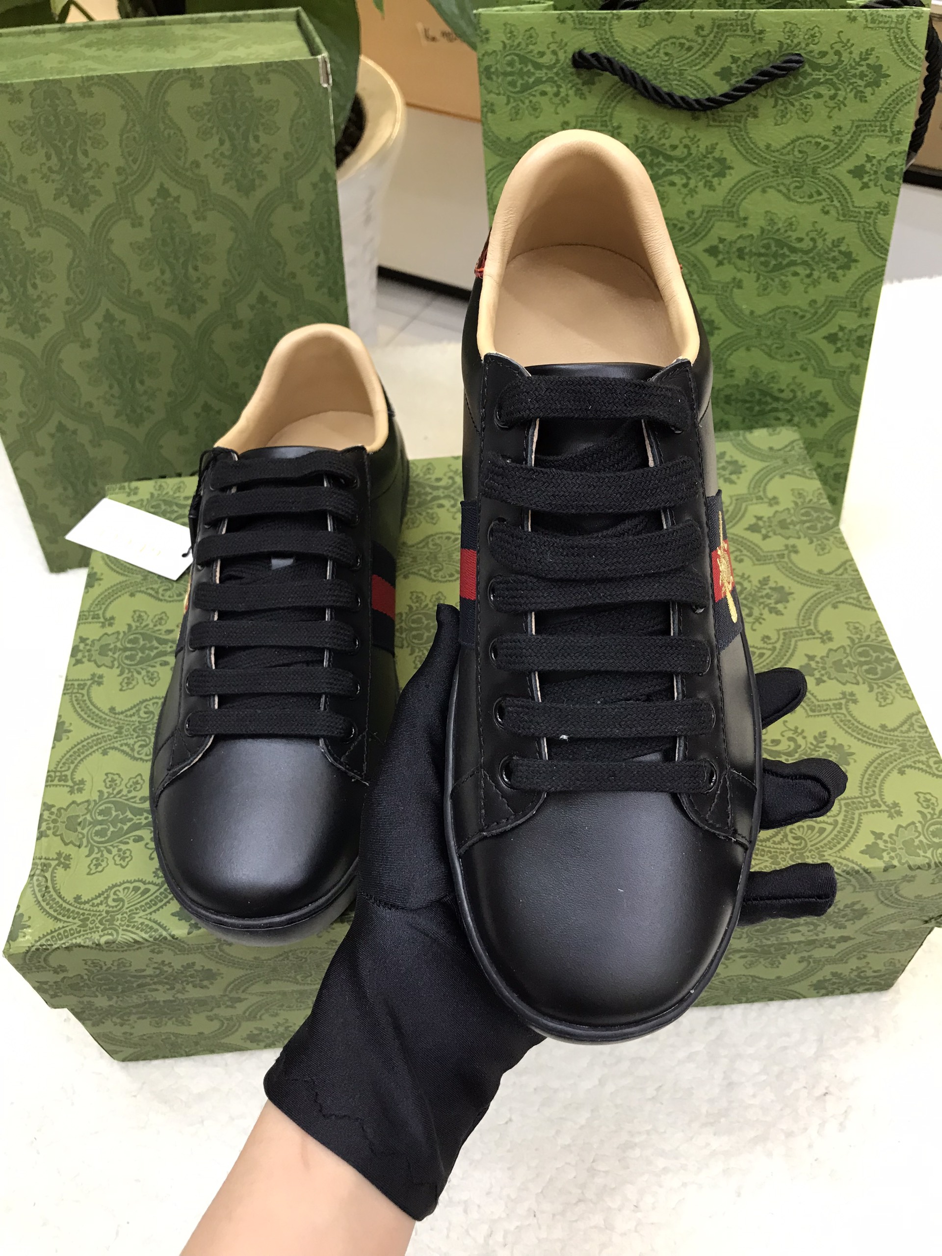 Giày Gucci Women Ace Embroidered Sneaker Siêu Cấp Size 37