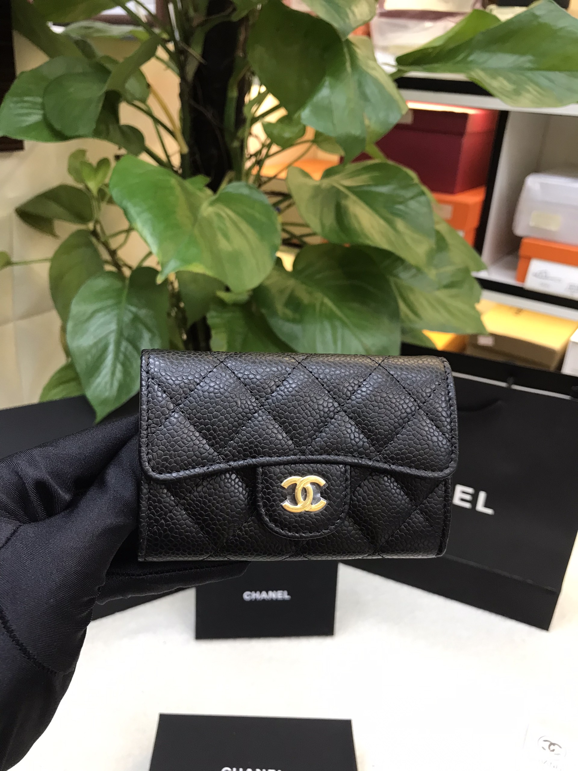 Ví Chanel Classic Card Holder Black VIP AP0214