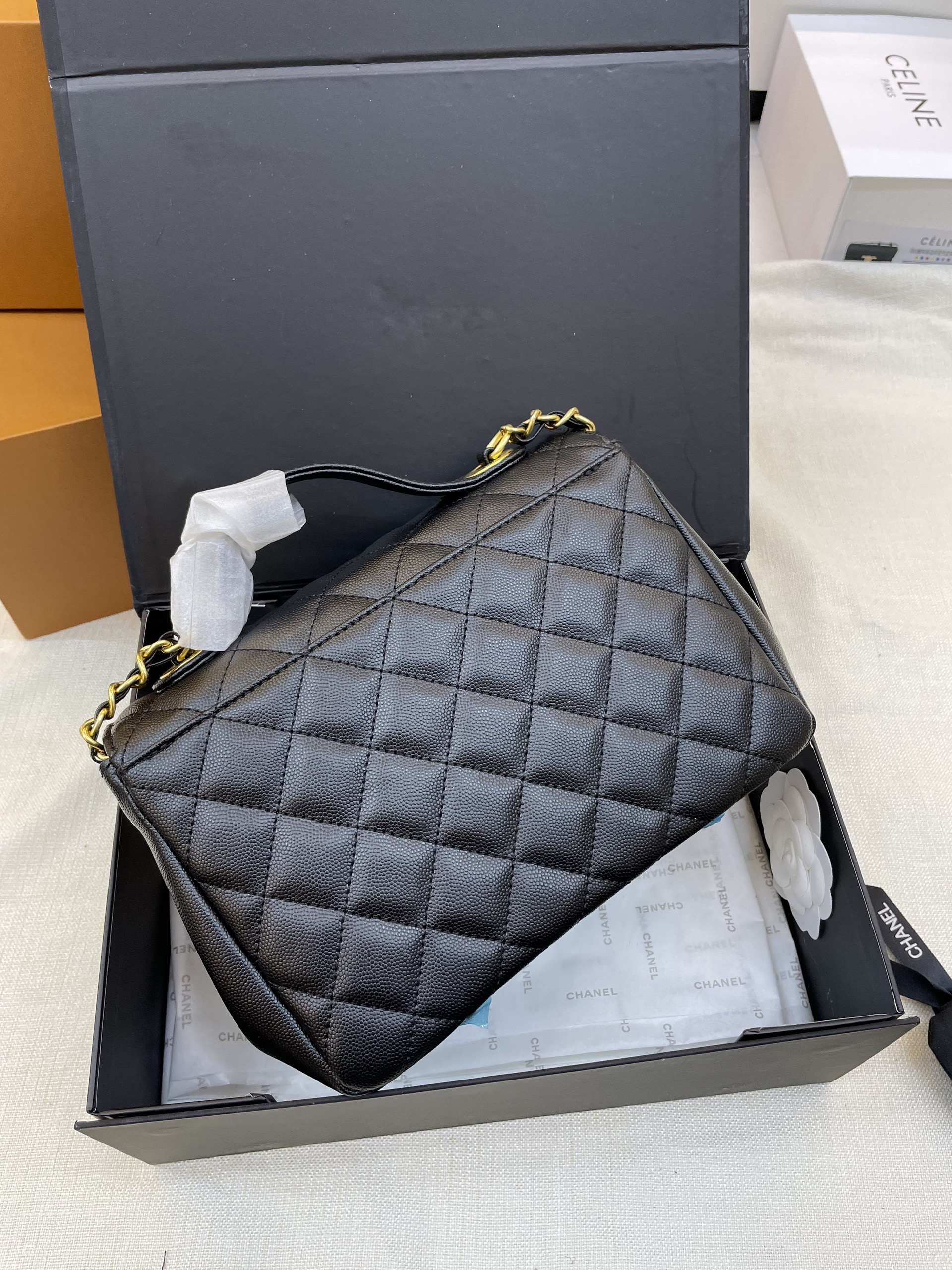Túi Xách Chanel Super Business Affinity Màu Đen Khóa Vàng Size 25cm