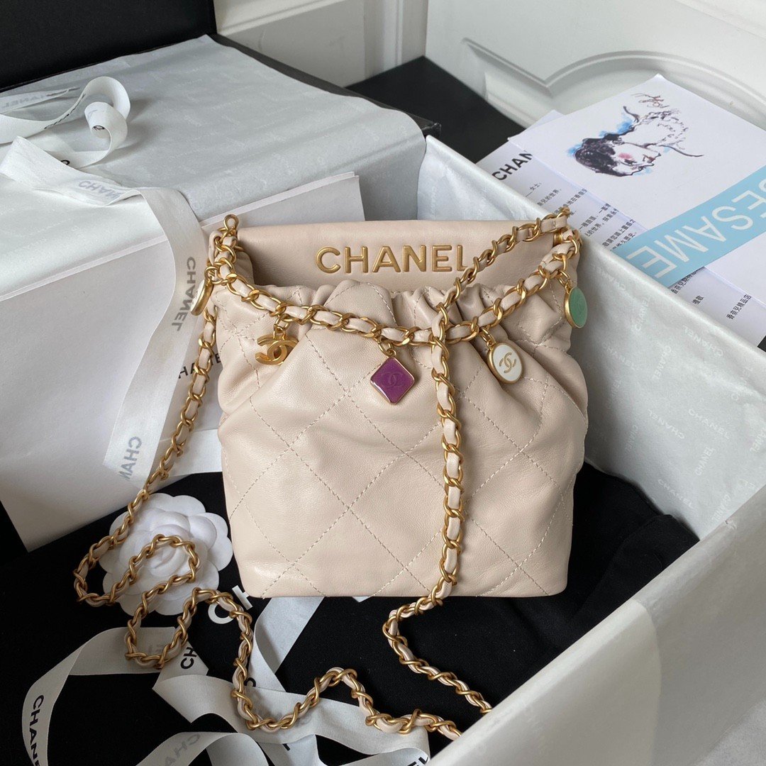 Bảng Màu Túi Xách Chanel Bucket Small Siêu Cấp Đá Quý Size 17cm AS3793