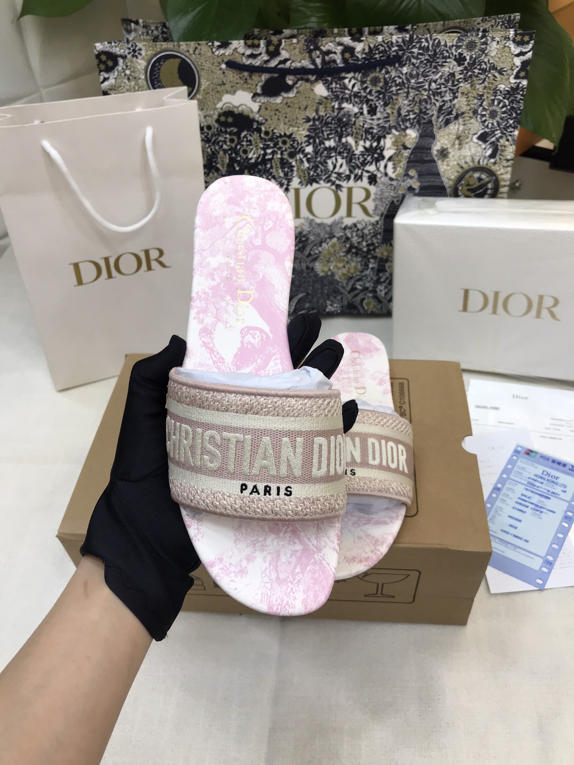 Dép Dioriviera Dway Slide Candy Pink Siêu Cấp Size 37