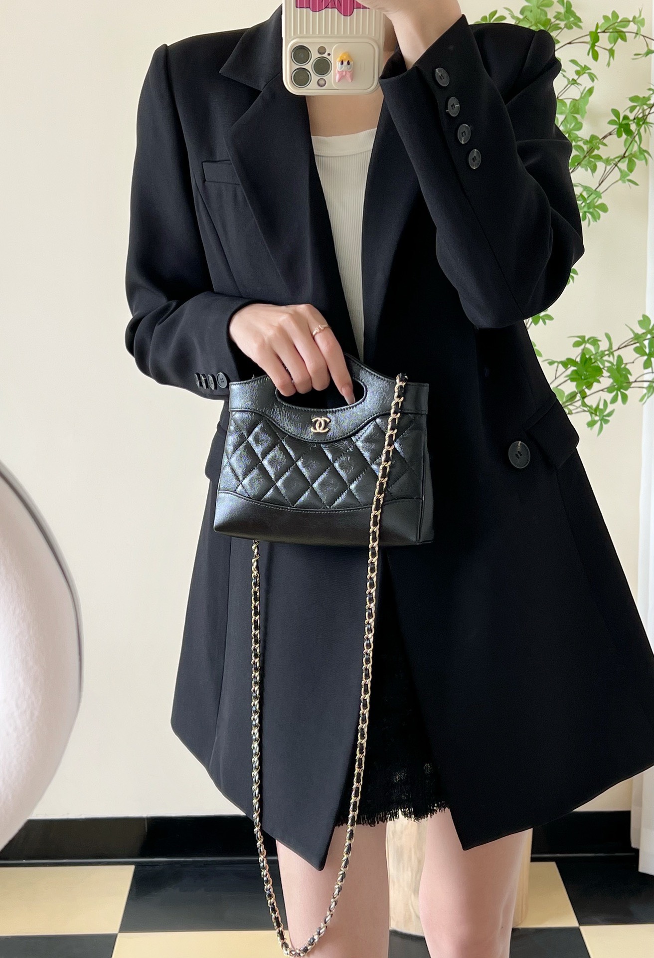 Túi Chanel 24C 31 Mini Nano Bag Super Màu Đen Size 21cm