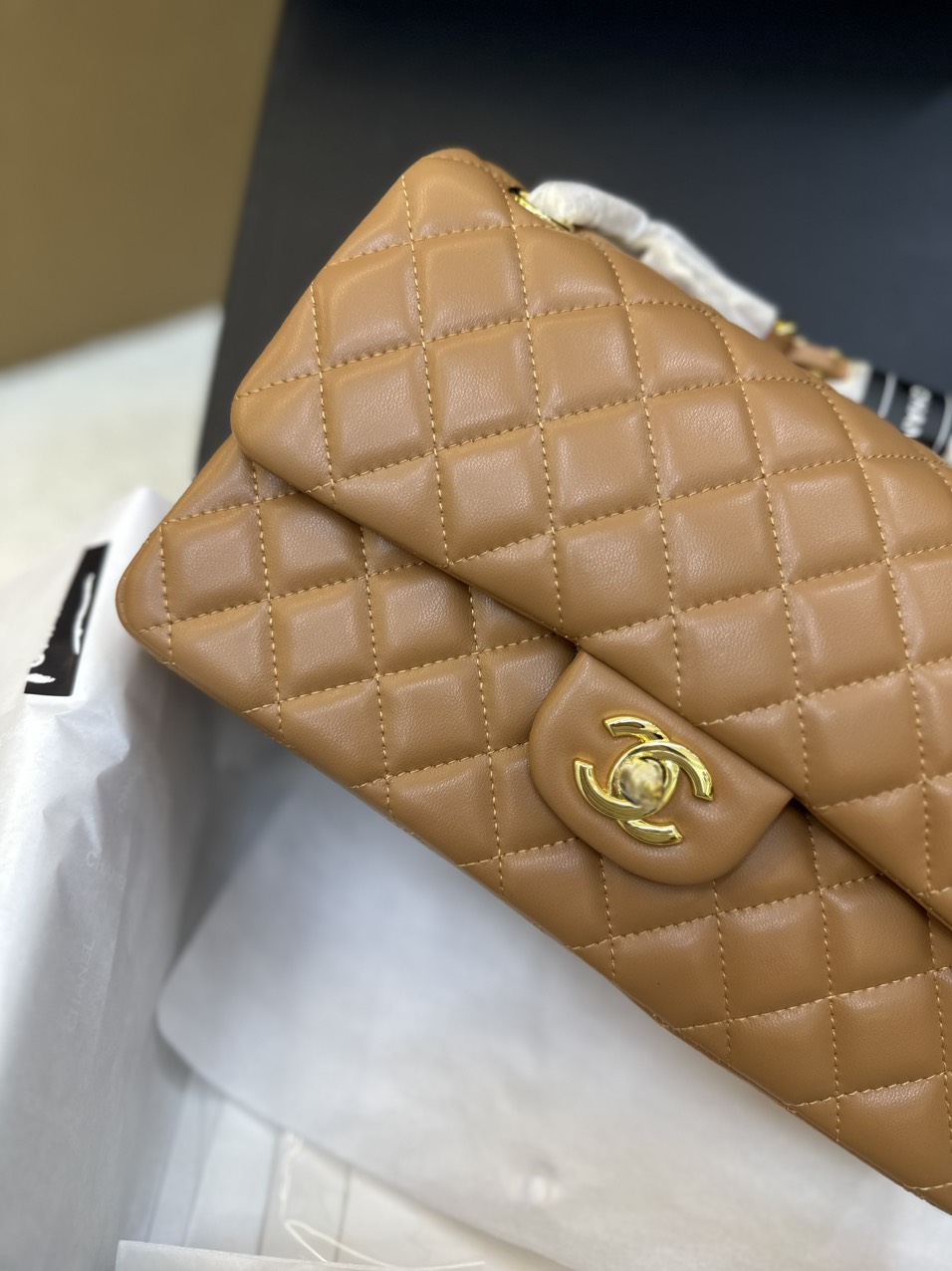 Túi Xách Chanel Classic Flap Màu Nâu Size 25cm