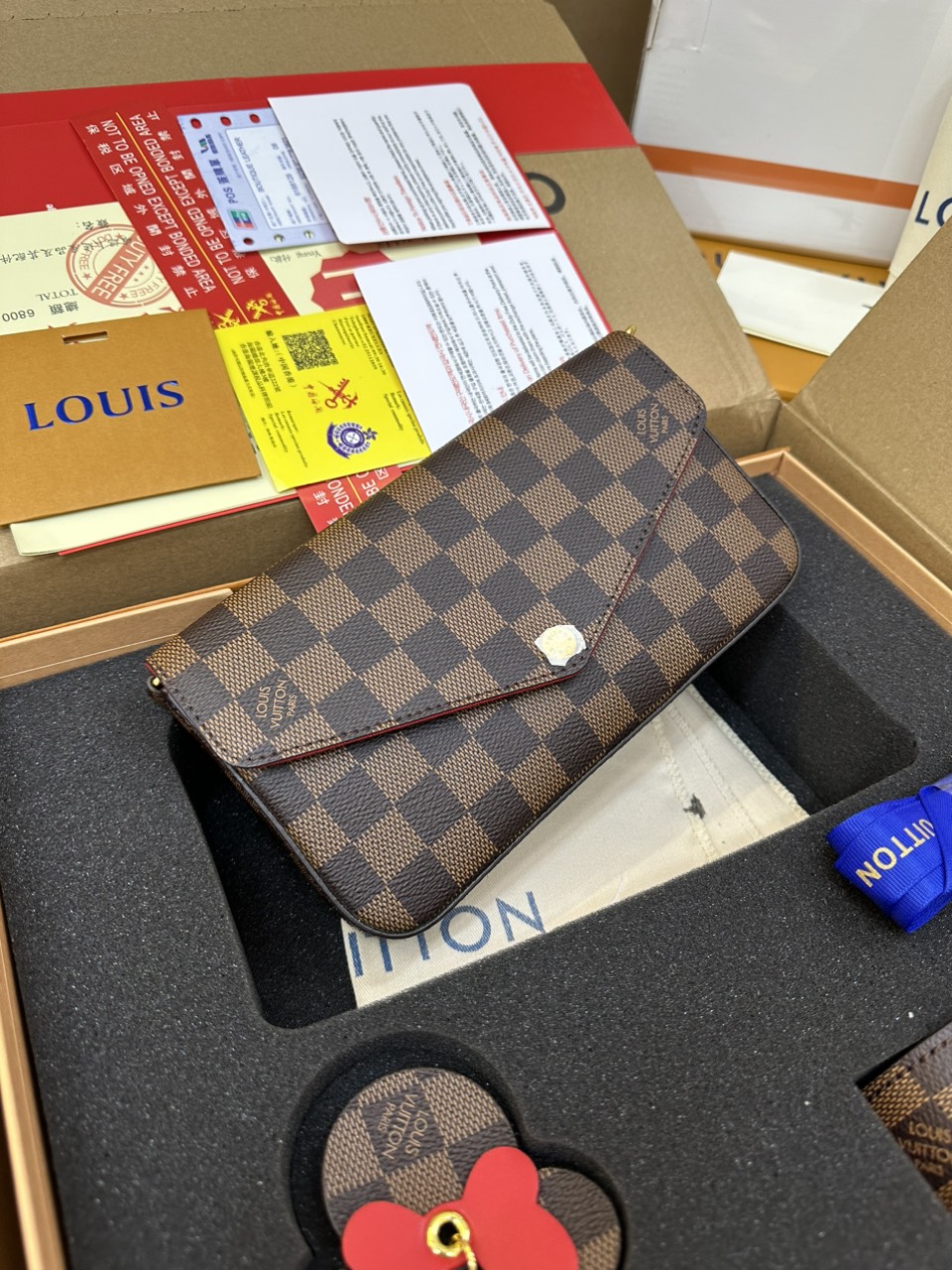 Túi Xách LV Félicie Pochette Super Màu Nâu Size 21cm Fullbox
