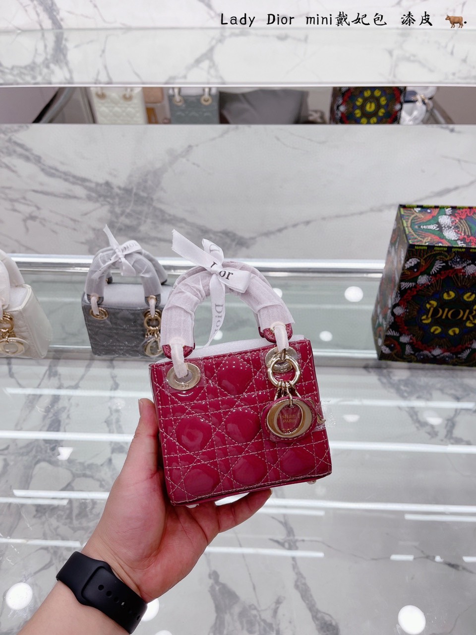 Tổng Hợp Túi Xách Dior Lady Super Micro Bag Da Bóng Tag Vàng Size 12 x 10.2 x 5 cm