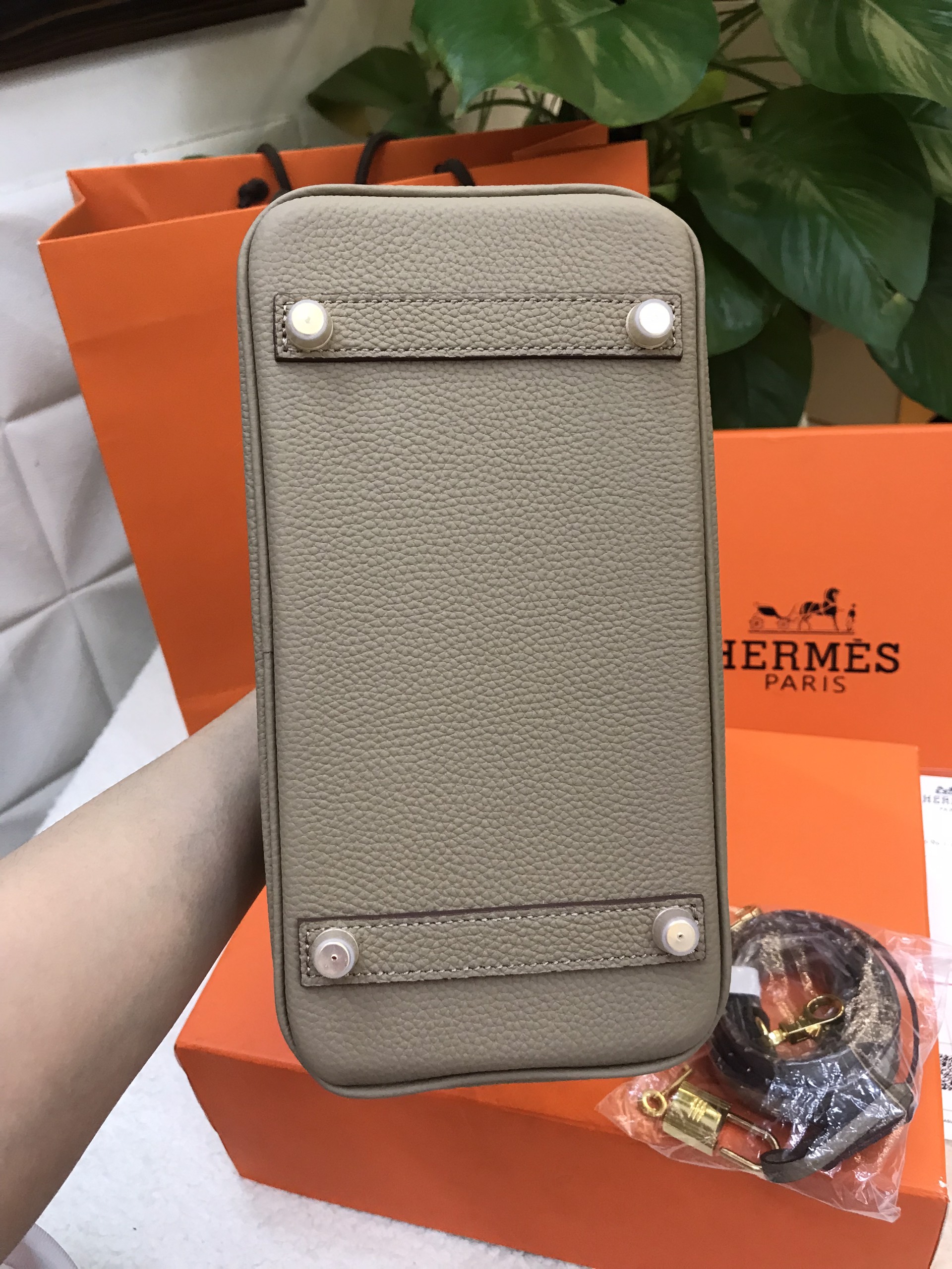 Túi Hermes Birkin 25 Super Màu Xám Khóa Vàng Size 25cm