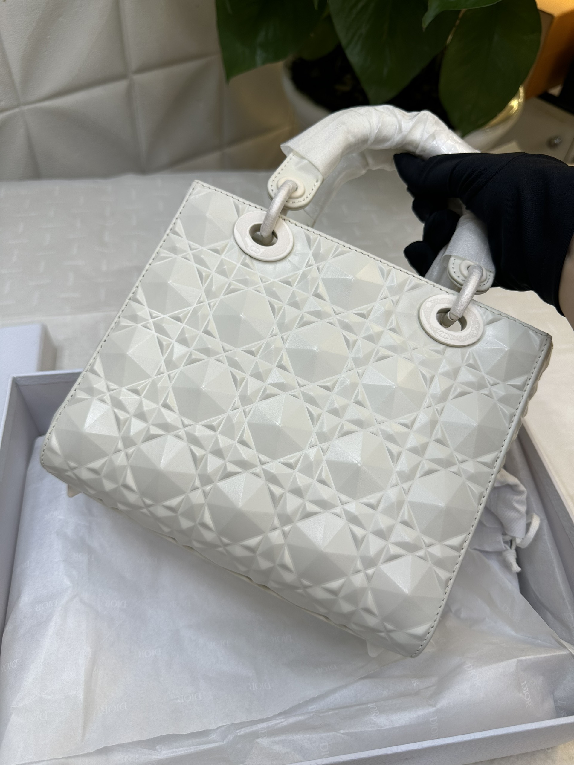 Túi Dior Small Lady My ABCDIOR Diamond Bag White Vip Size 20cm