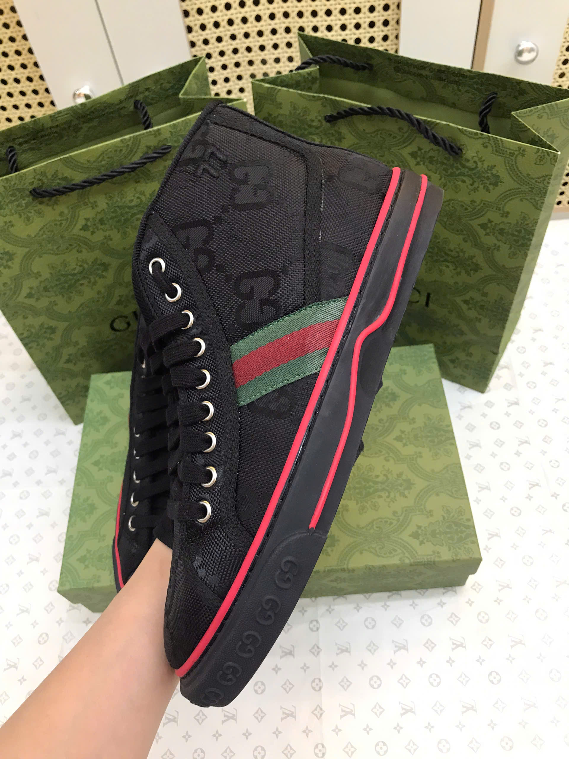 Giày Gucci Off The Grid High Black Siêu Cấp Size 8 Men