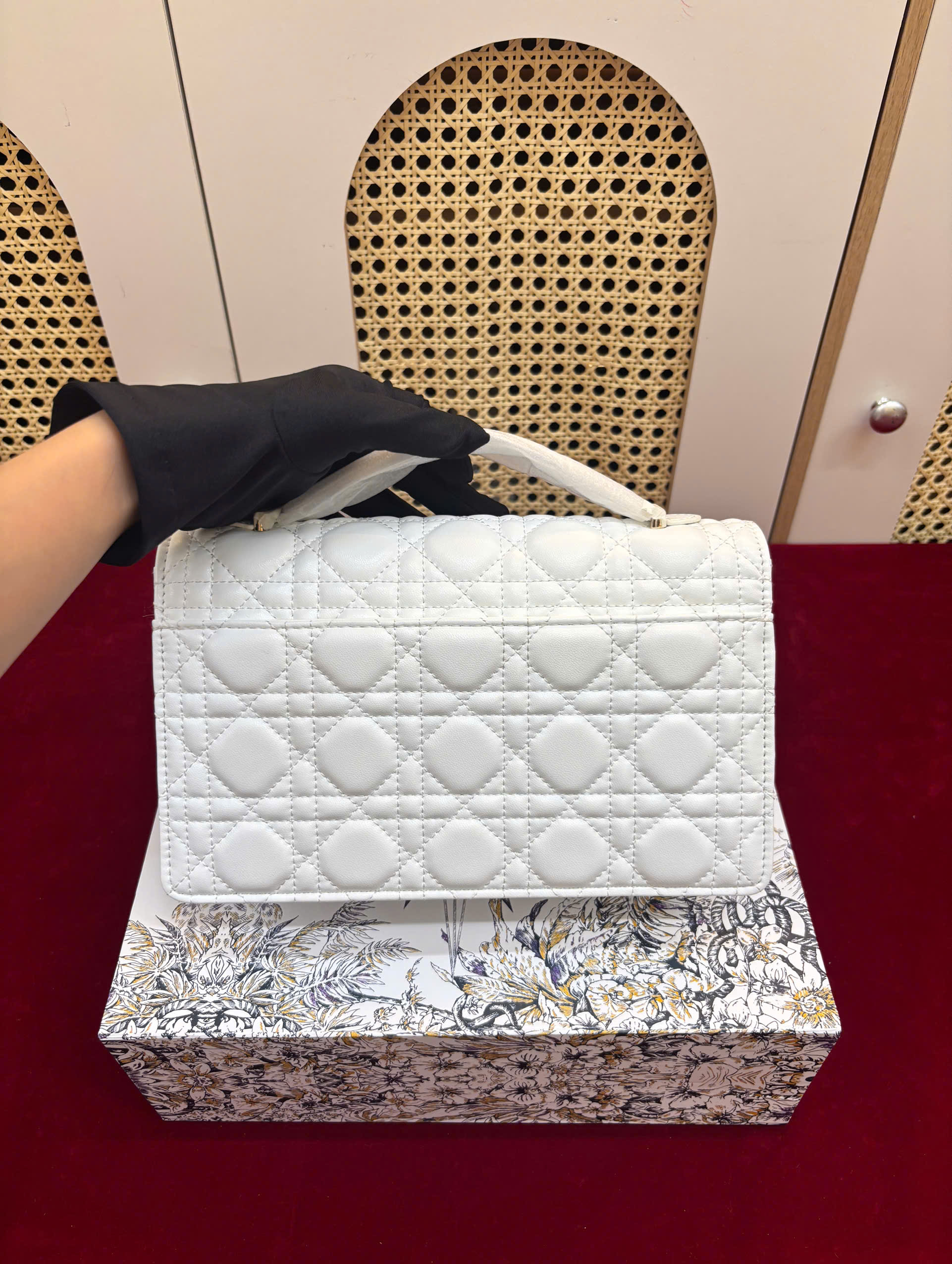 Túi My Dior Top Handle Bag Màu Trắng Super Size 24cm