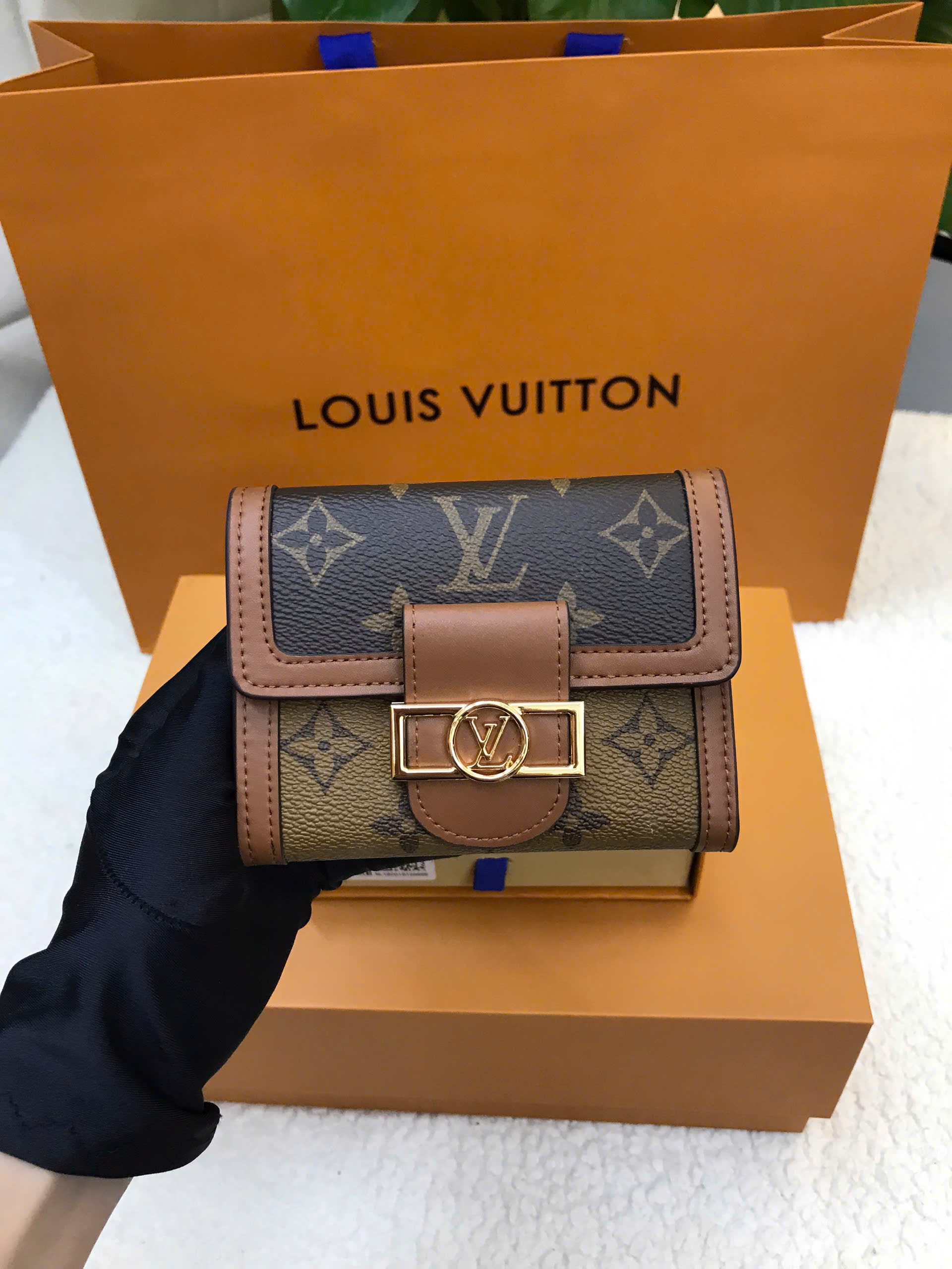 Ví LV Dauphine Compact Wallet Vip Màu Nâu Size 12cm M68725