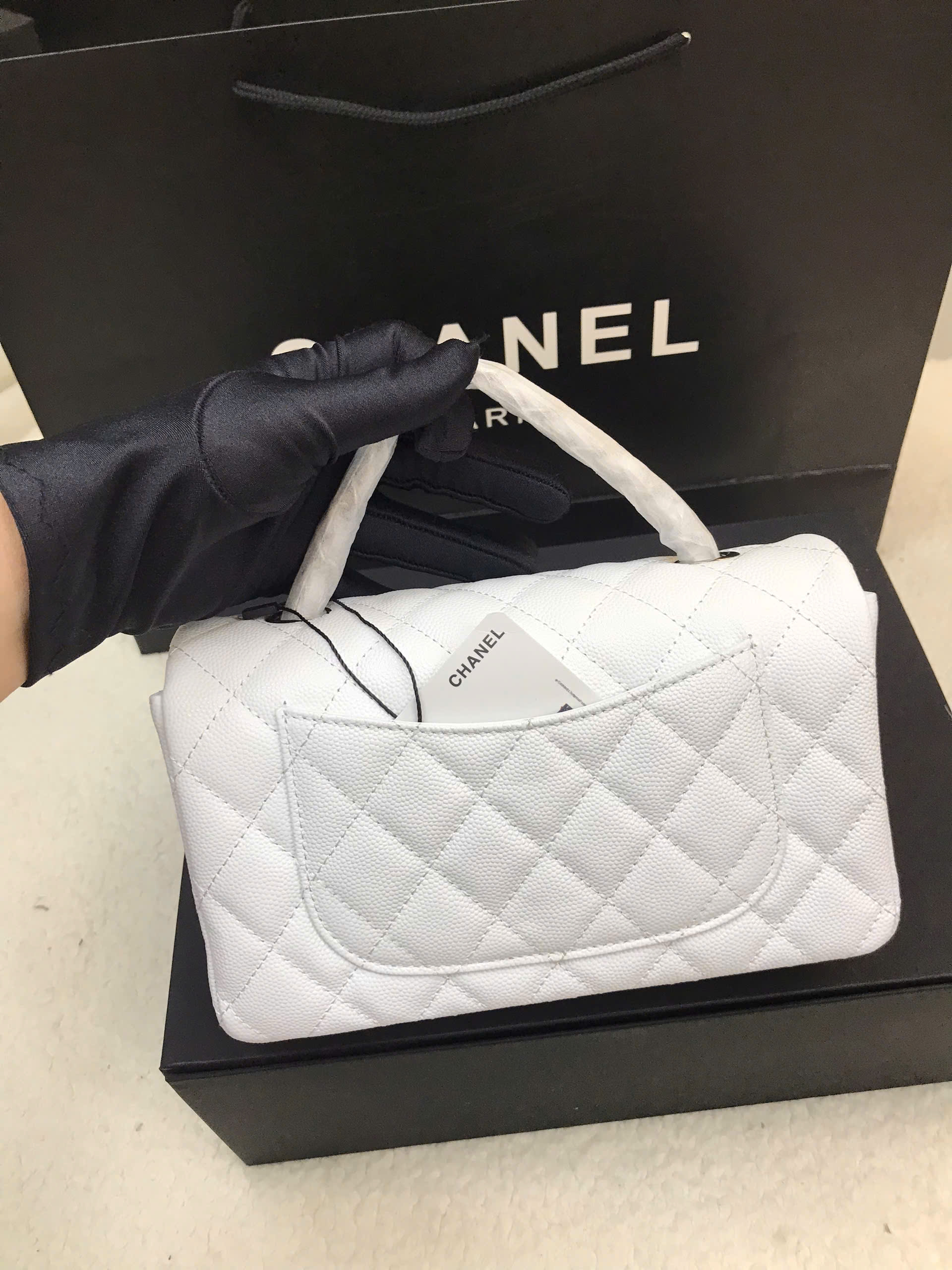 Túi Chanel Classic Mini Siêu Cấp Màu Trắng Size 20cm