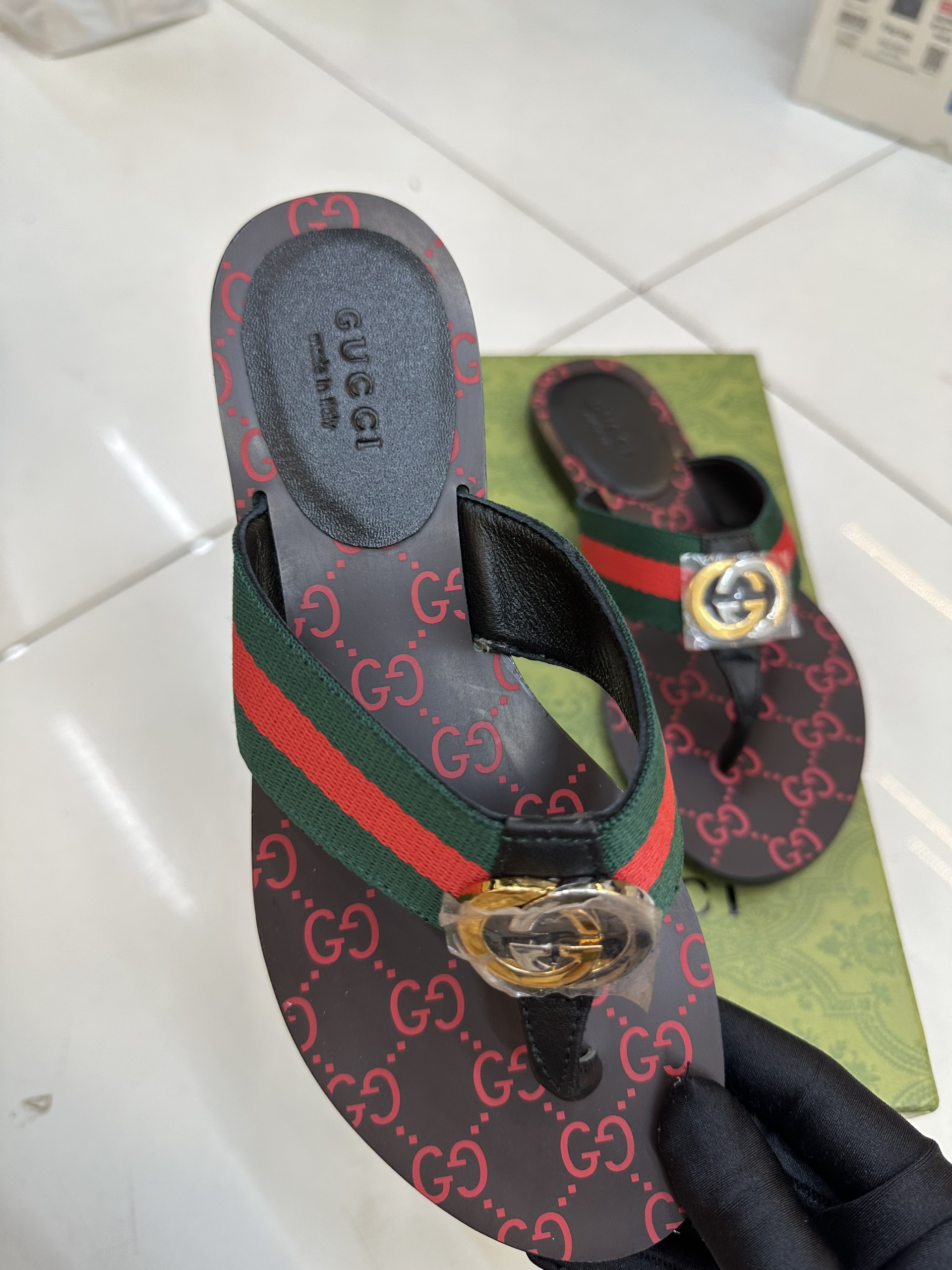 Dép Gucci GG Thong Web Sandal Siêu Cấp Size 35